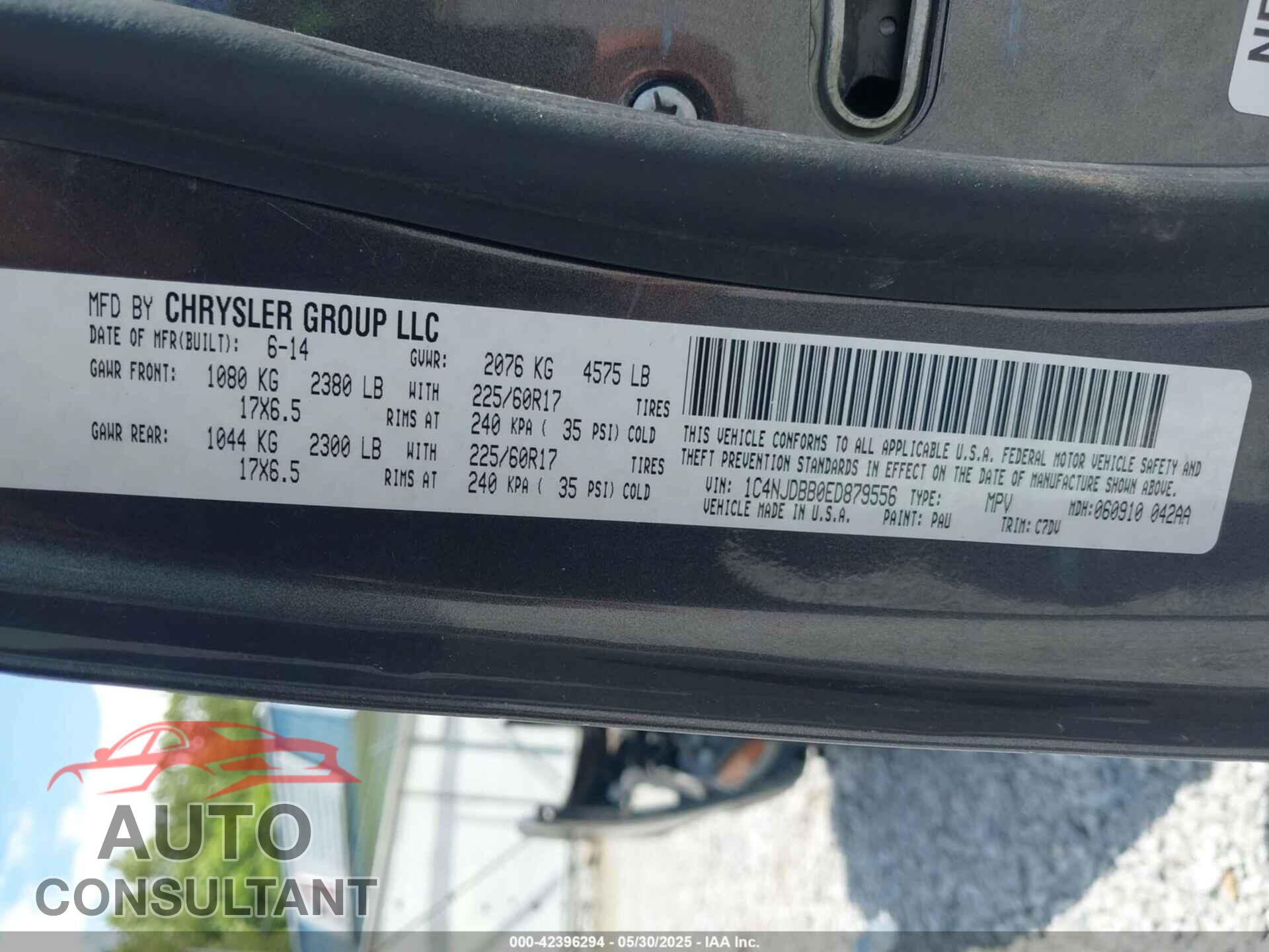 JEEP COMPASS 2014 - 1C4NJDBB0ED879556