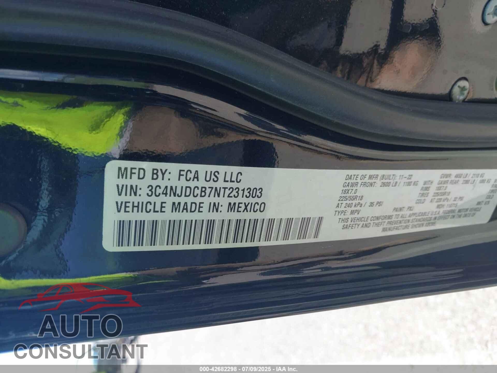 JEEP COMPASS 2022 - 3C4NJDCB7NT231303
