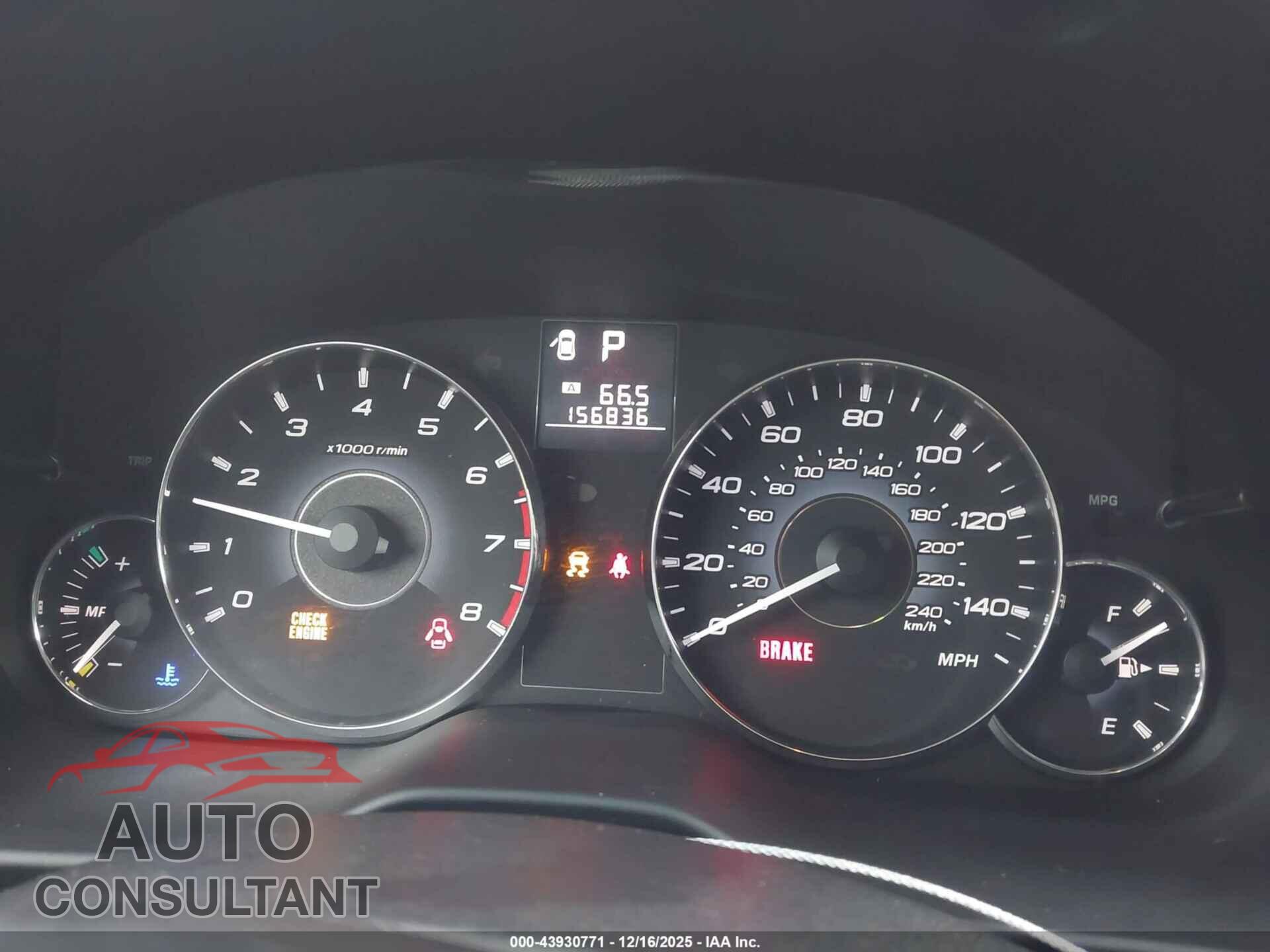 SUBARU OUTBACK 2011 - 4S4BRBCC1B3416958