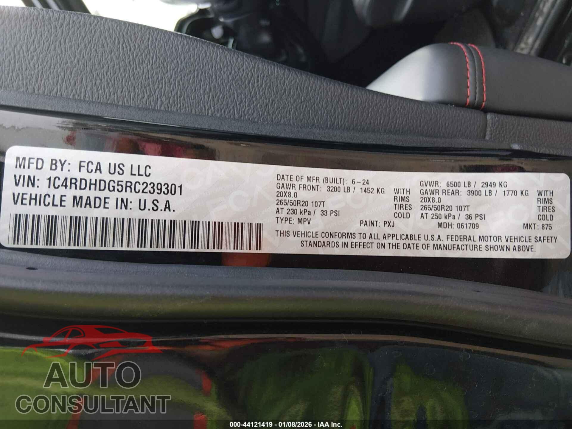 DODGE DURANGO 2024 - 1C4RDHDG5RC239301