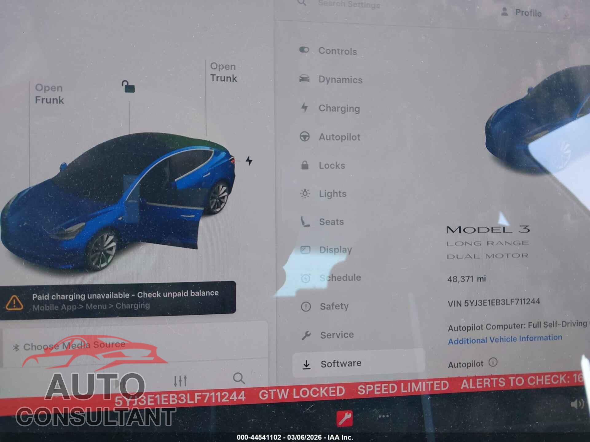 TESLA MODEL 3 2020 - 5YJ3E1EB3LF711244