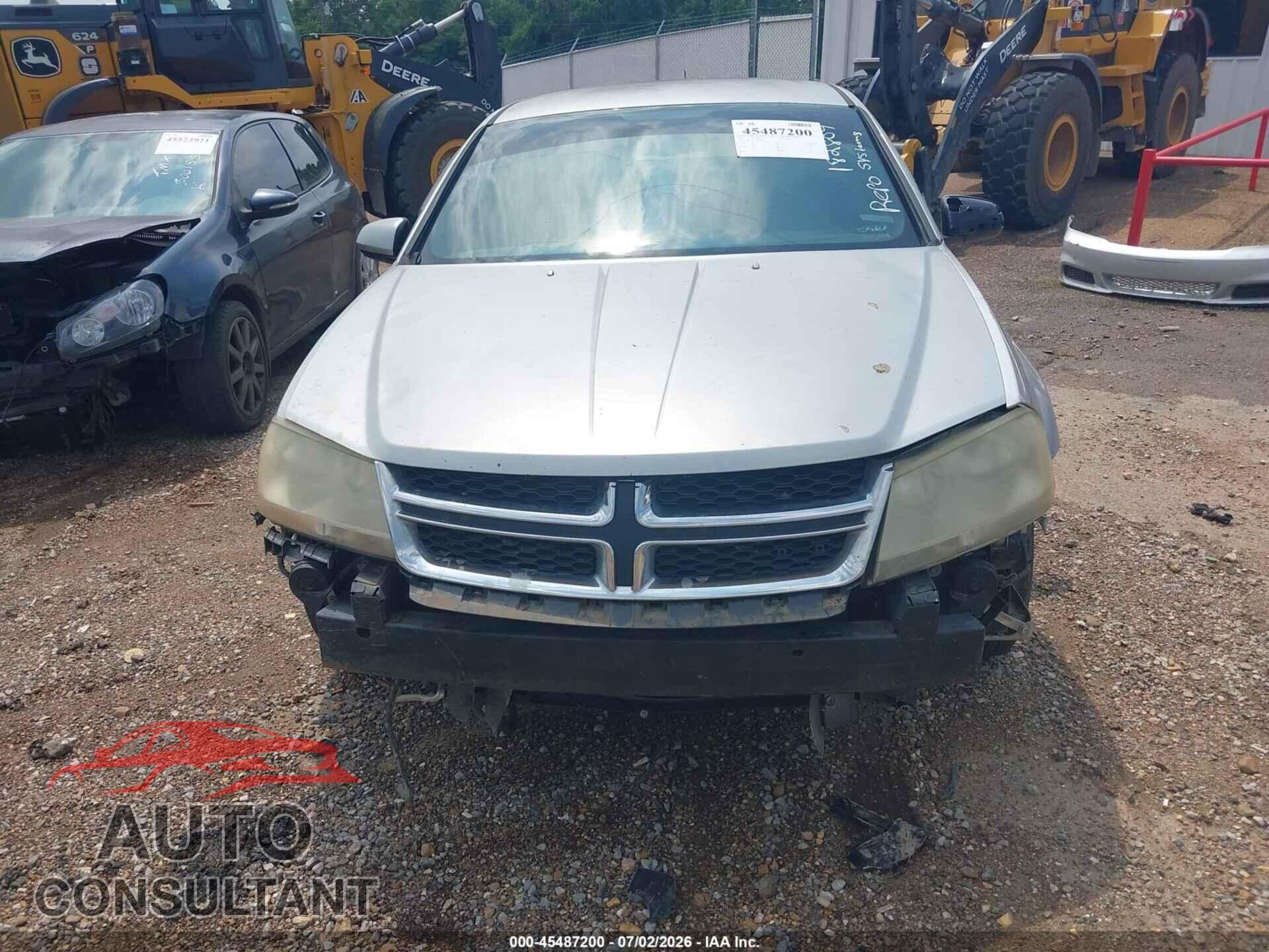 DODGE AVENGER 2012 - 1C3CDZCB5CN182809