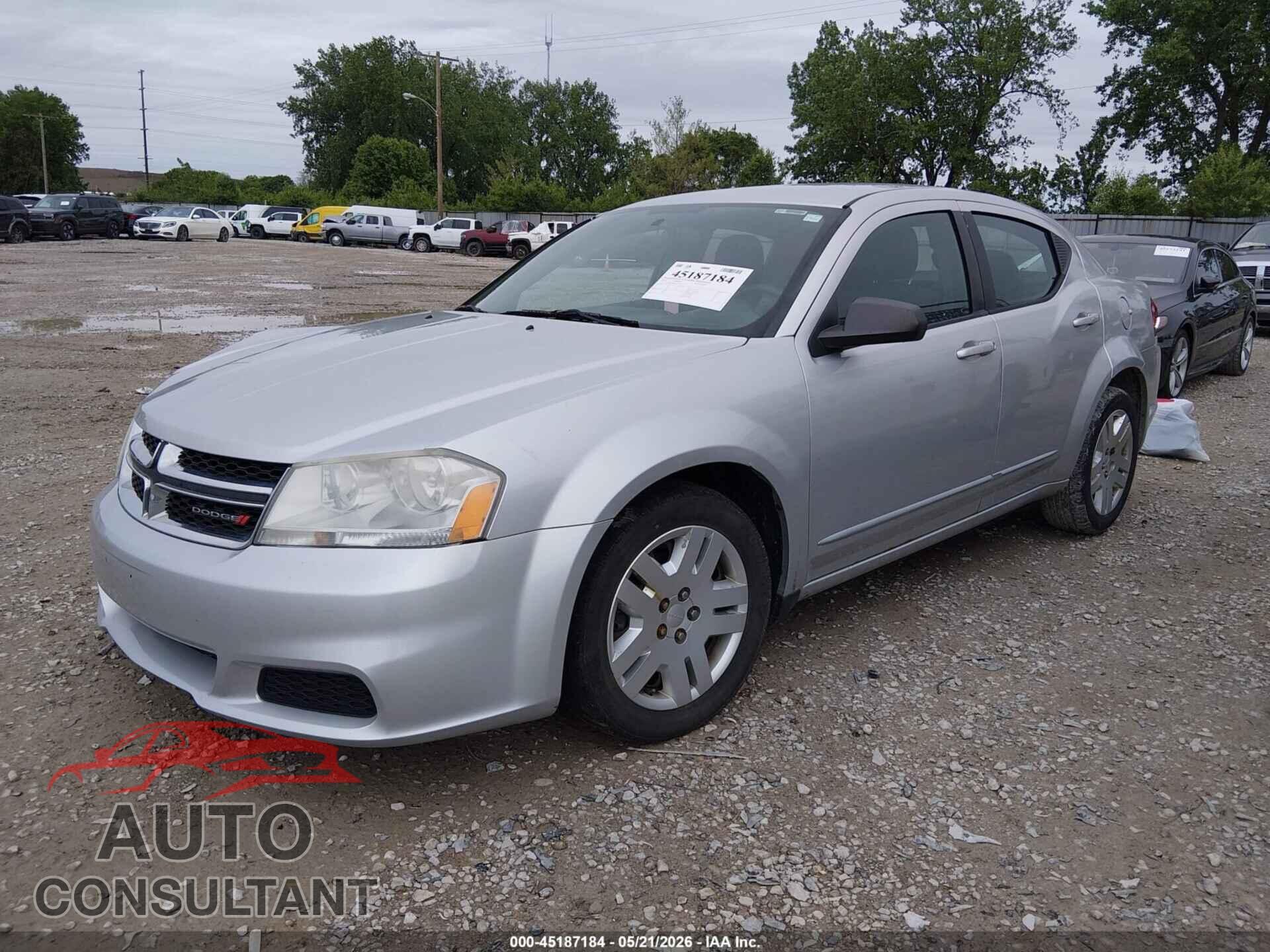 DODGE AVENGER 2012 - 1C3CDZAB4CN253100