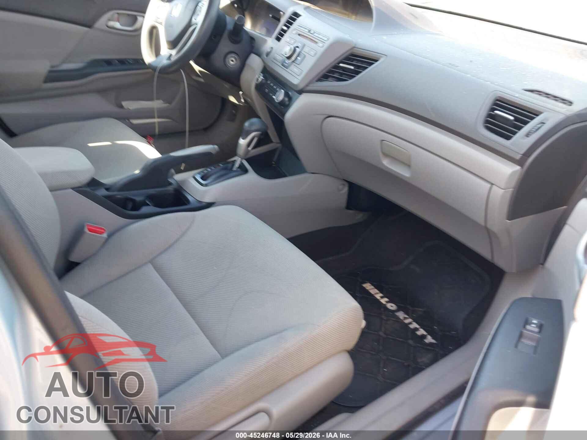 HONDA CIVIC 2012 - 19XFB2F56CE310135