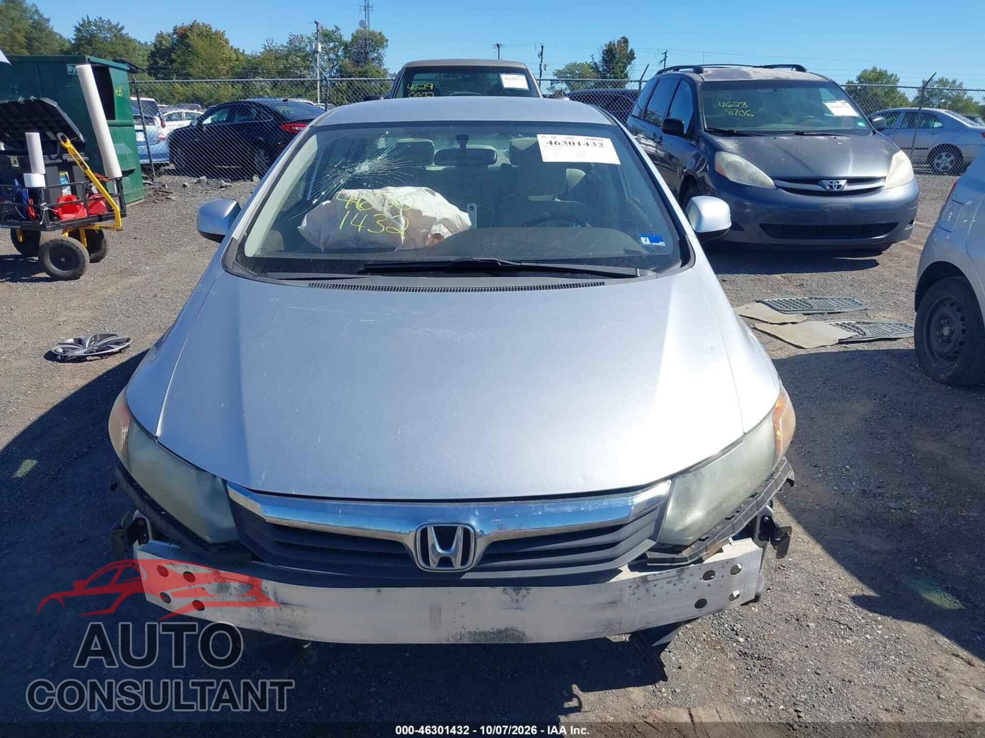 HONDA CIVIC 2012 - 19XFB2F55CE087747