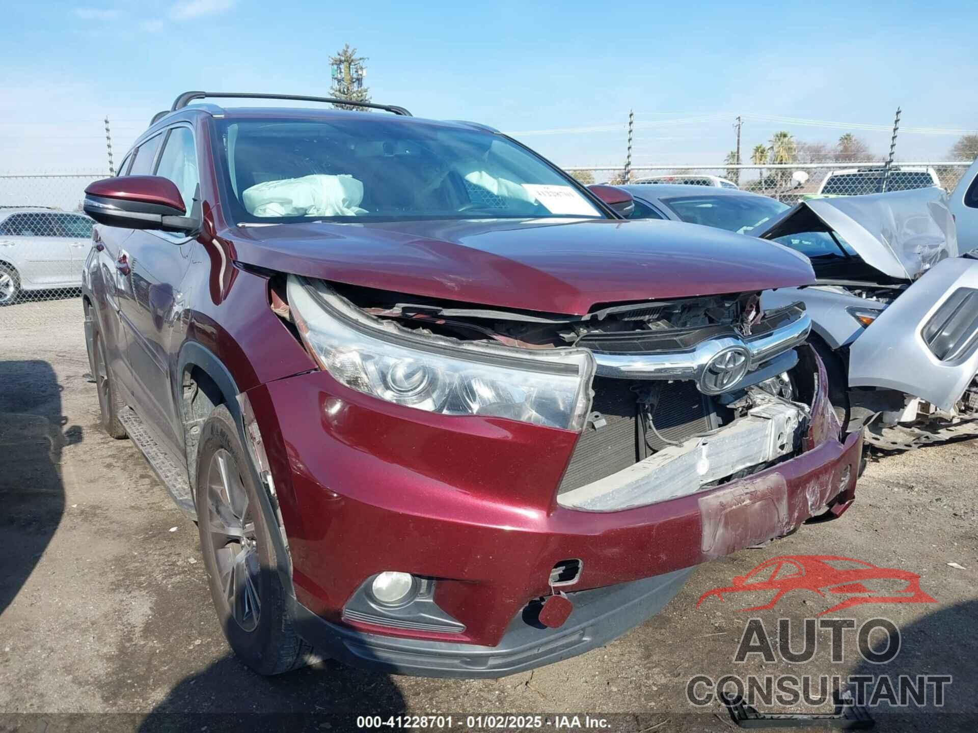 TOYOTA HIGHLANDER 2016 - 5TDKKRFH6GS157799