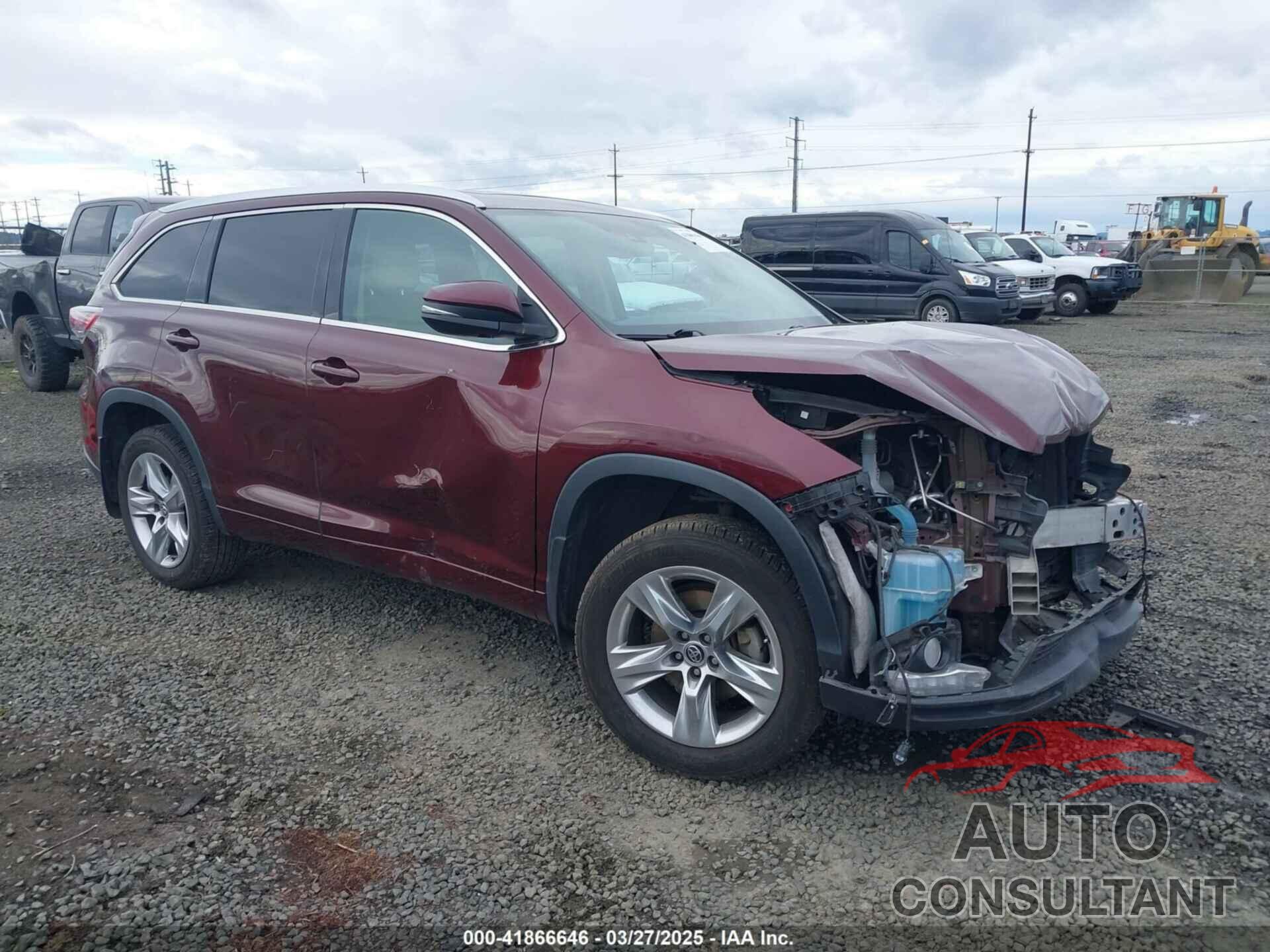 TOYOTA HIGHLANDER 2016 - 5TDDKRFH6GS269107