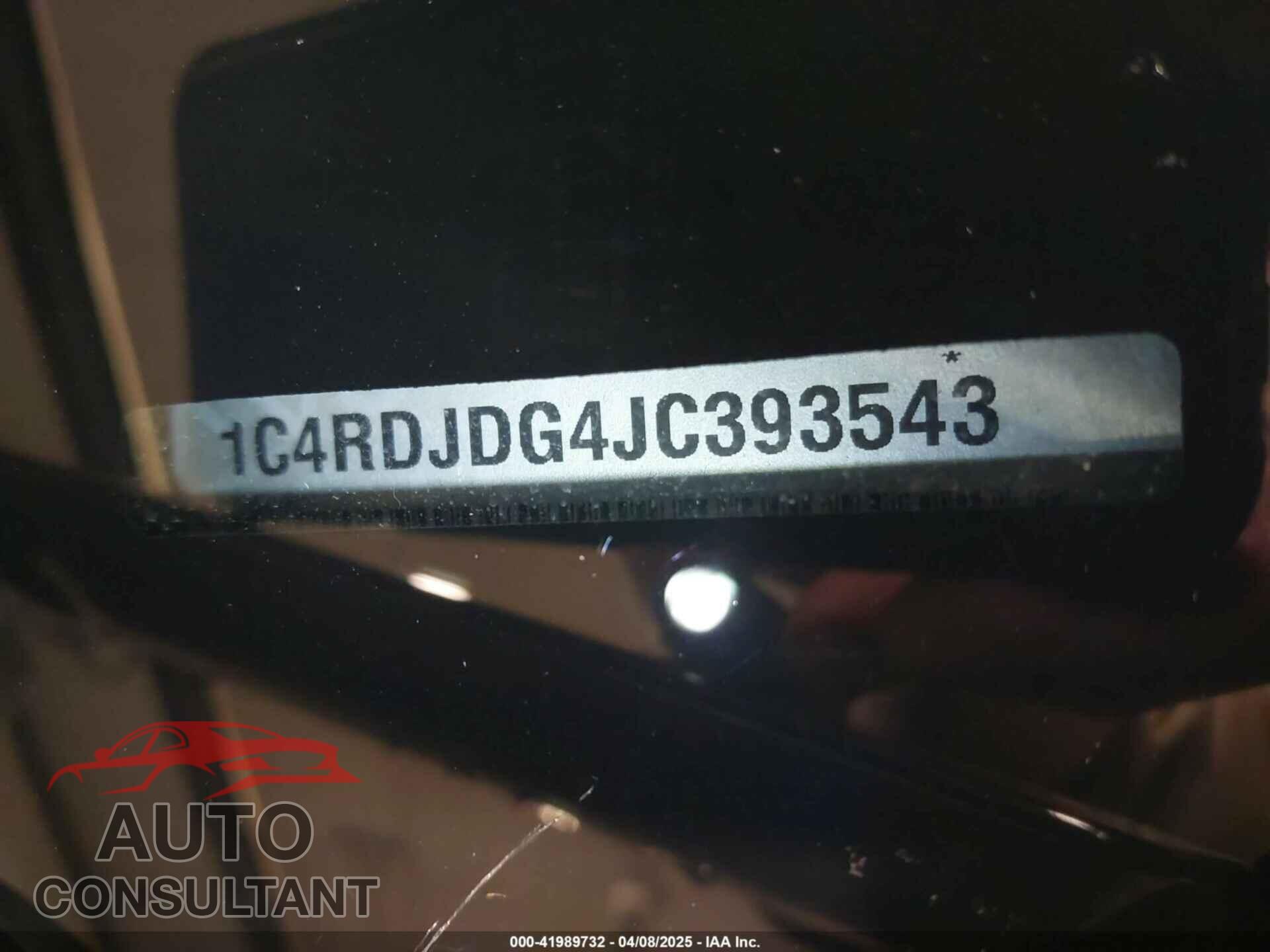 DODGE DURANGO 2018 - 1C4RDJDG4JC393543