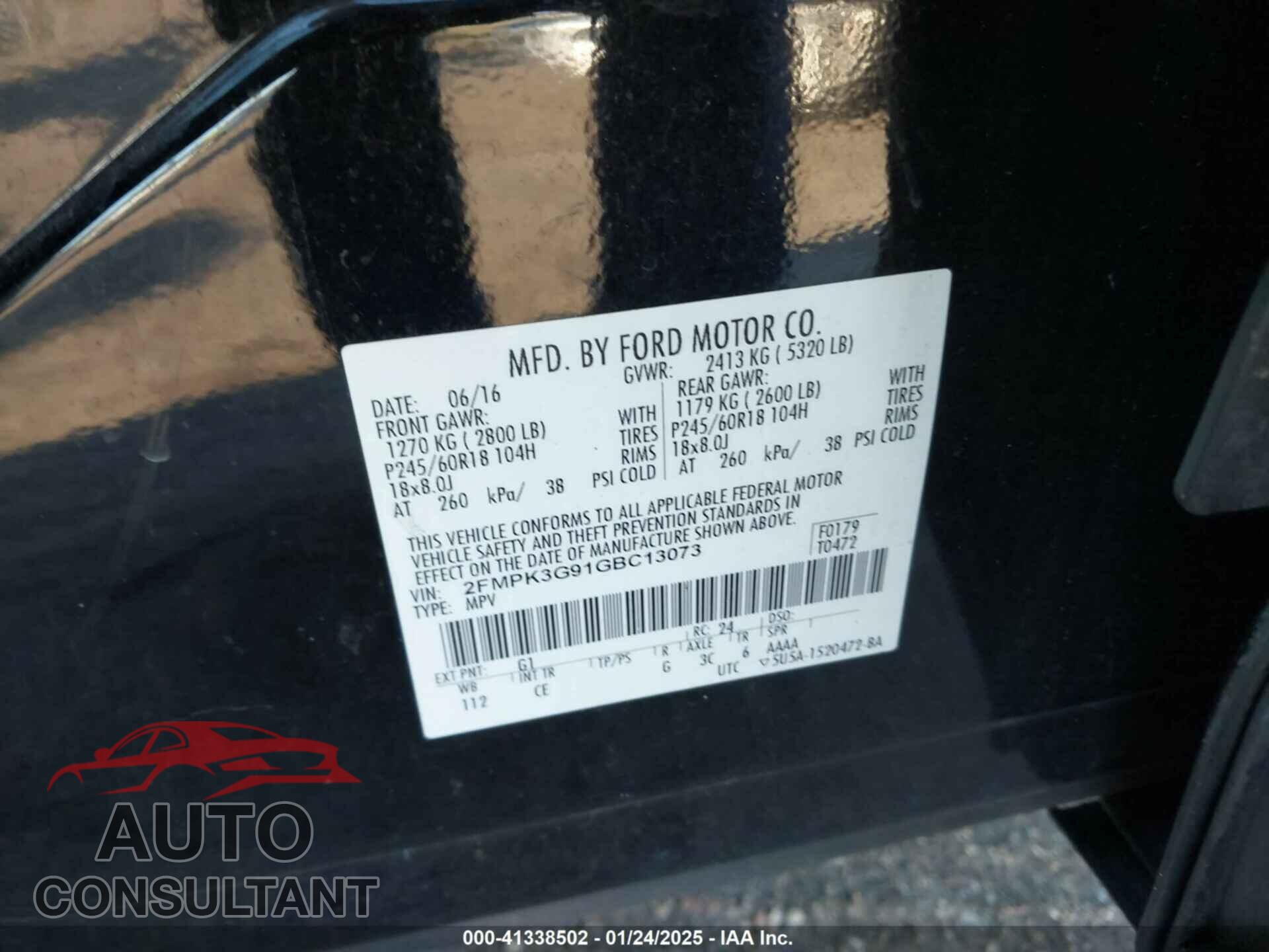 FORD EDGE 2016 - 2FMPK3G91GBC13073
