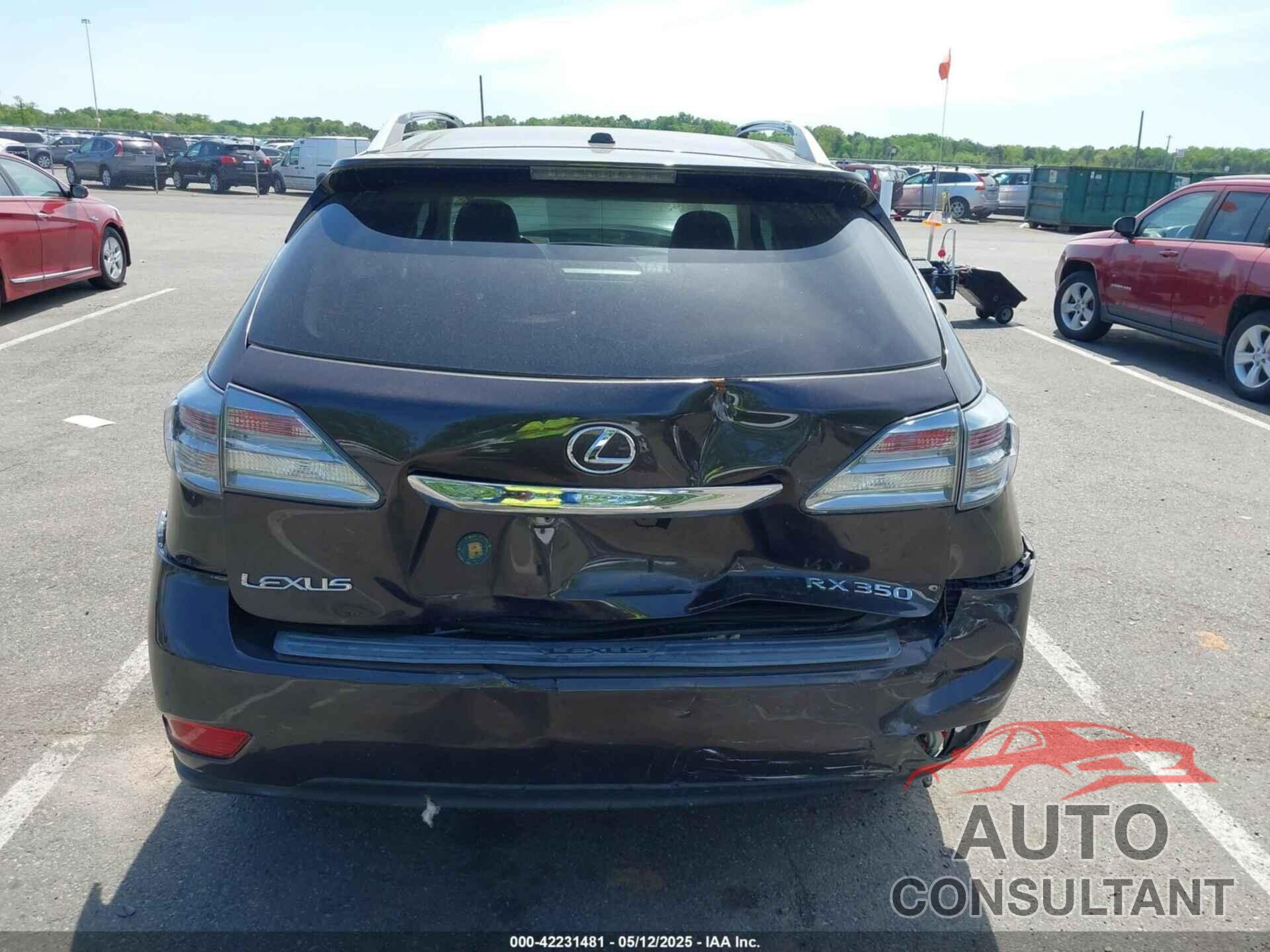 LEXUS RX 350 2010 - 2T2BK1BA0AC036272