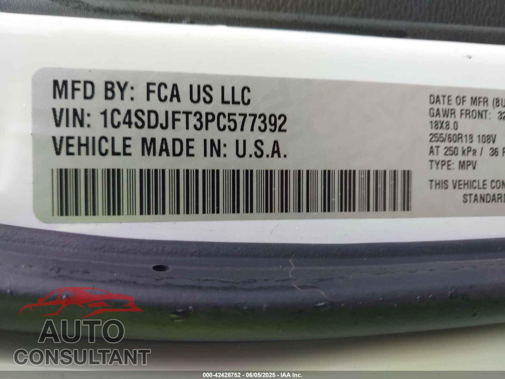 DODGE DURANGO 2023 - 1C4SDJFT3PC577392
