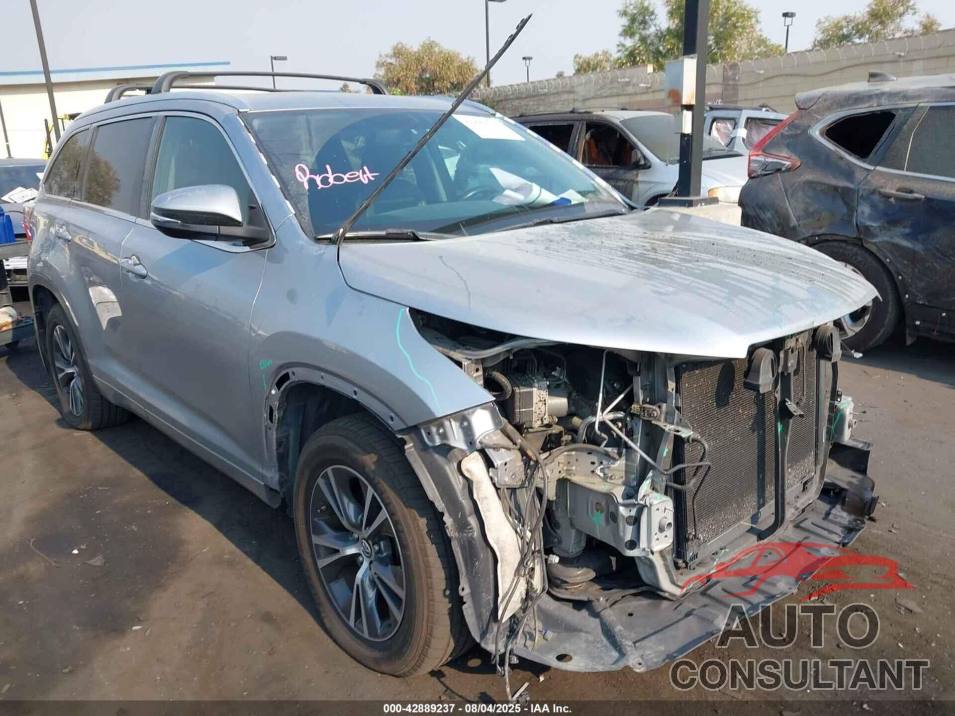 TOYOTA HIGHLANDER 2016 - 5TDJKRFH2GS506727
