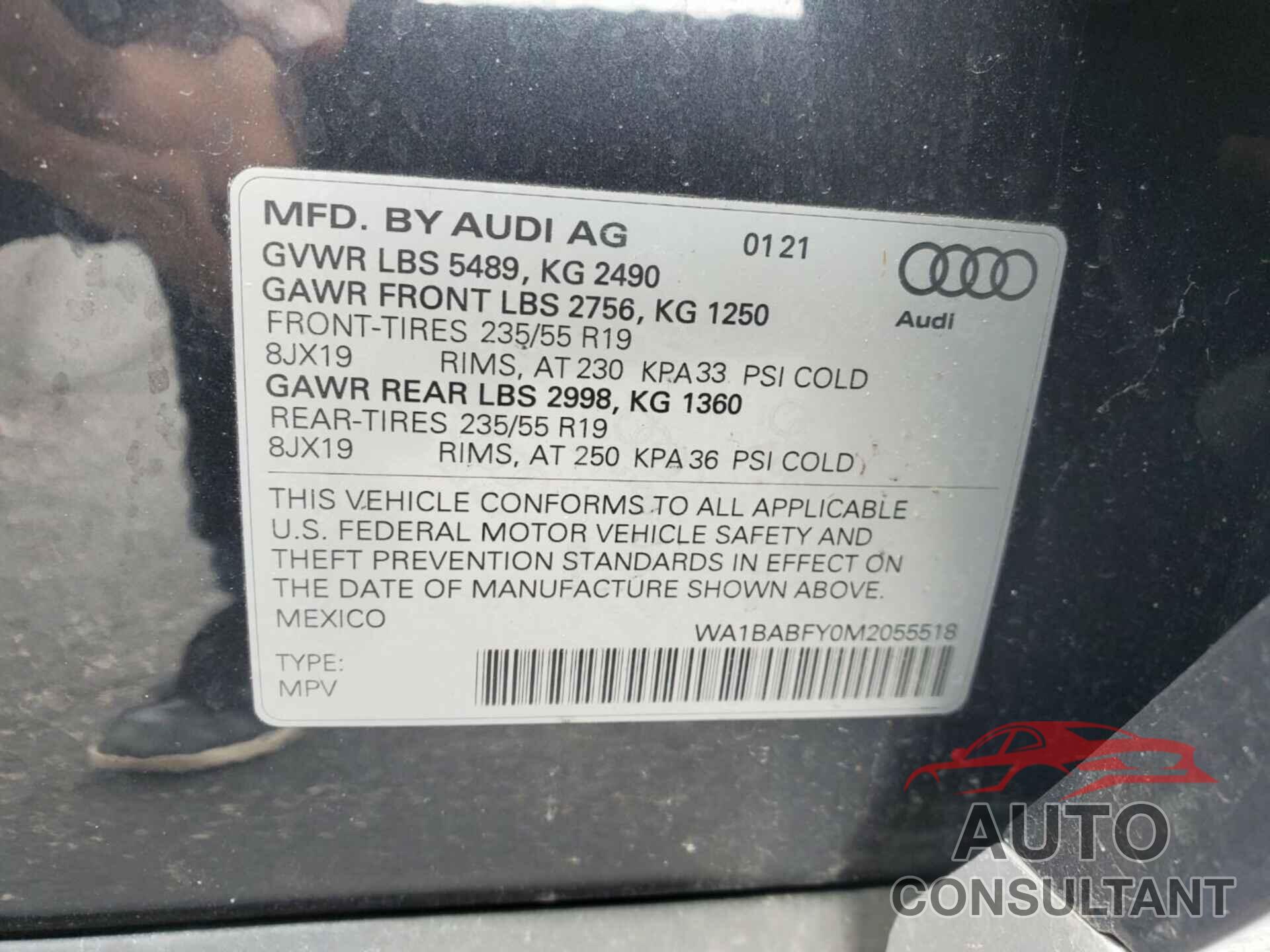 AUDI Q5 2021 - WA1BABFY0M2055518