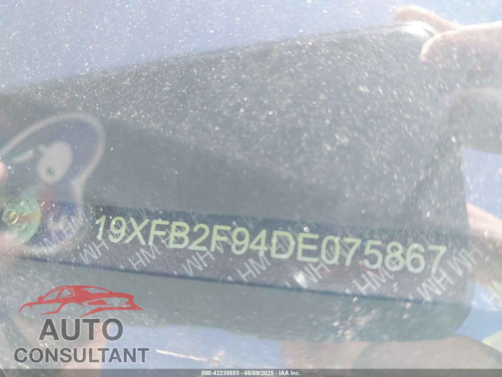 HONDA CIVIC 2013 - 19XFB2F94DE075867
