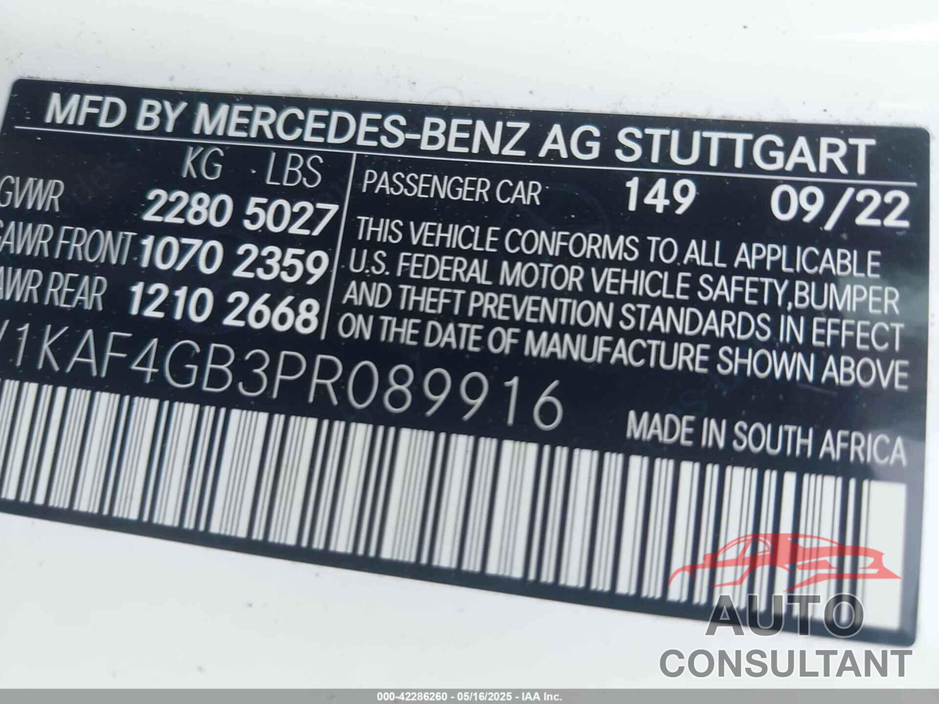 MERCEDES-BENZ C 300 2023 - W1KAF4GB3PR089916