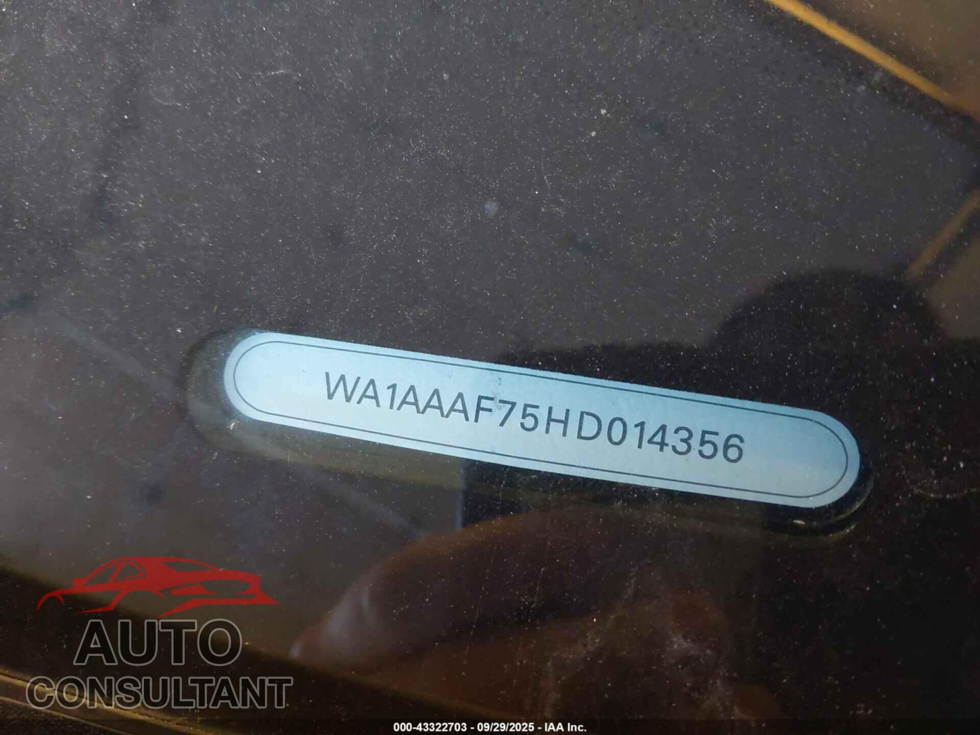 AUDI Q7 2017 - WA1AAAF75HD014356