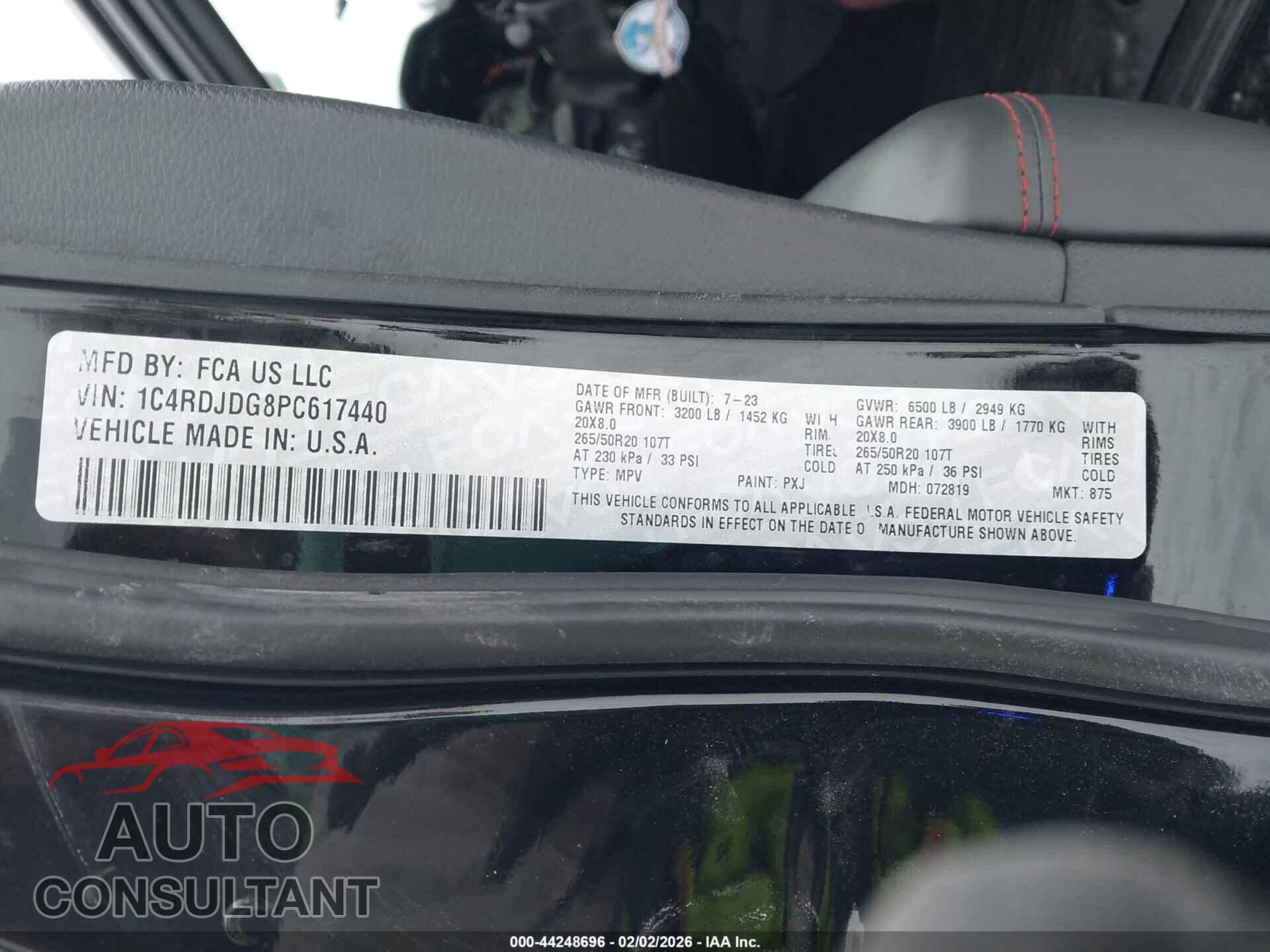 DODGE DURANGO 2023 - 1C4RDJDG8PC617440