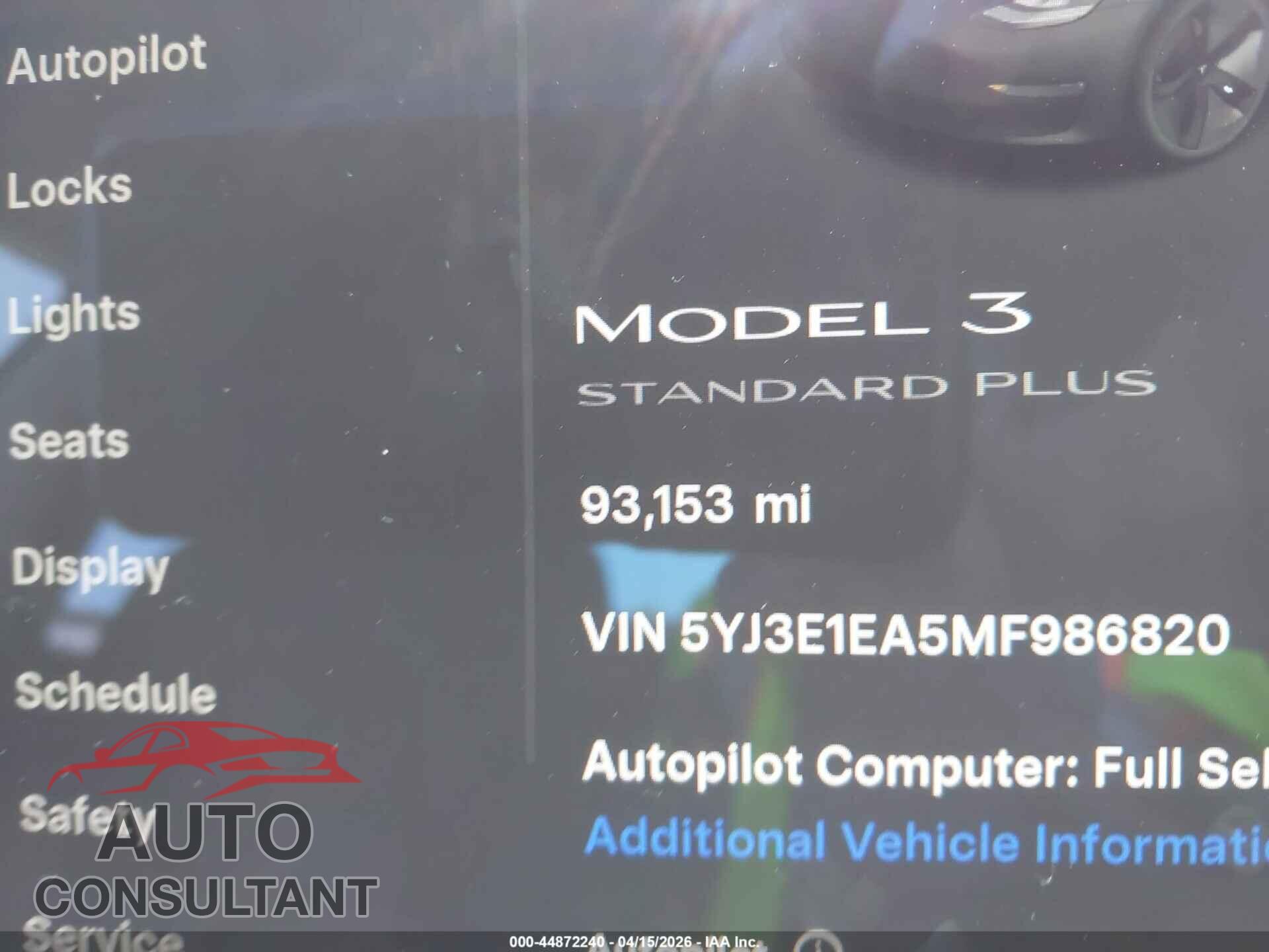 TESLA MODEL 3 2021 - 5YJ3E1EA5MF986820