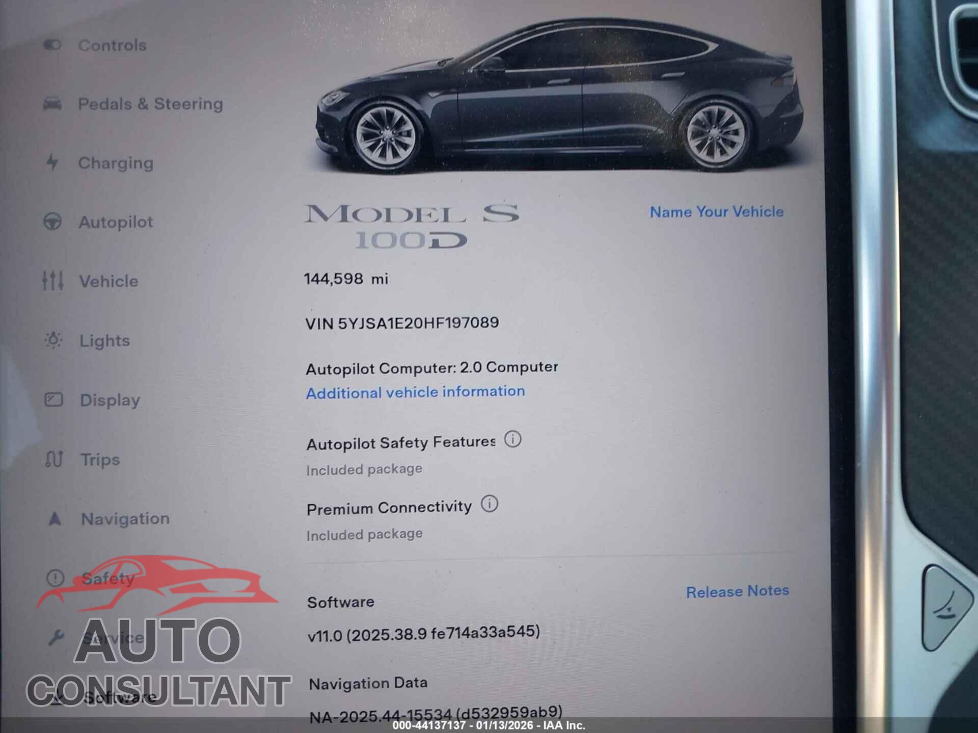 TESLA MODEL S 2017 - 5YJSA1E20HF197089