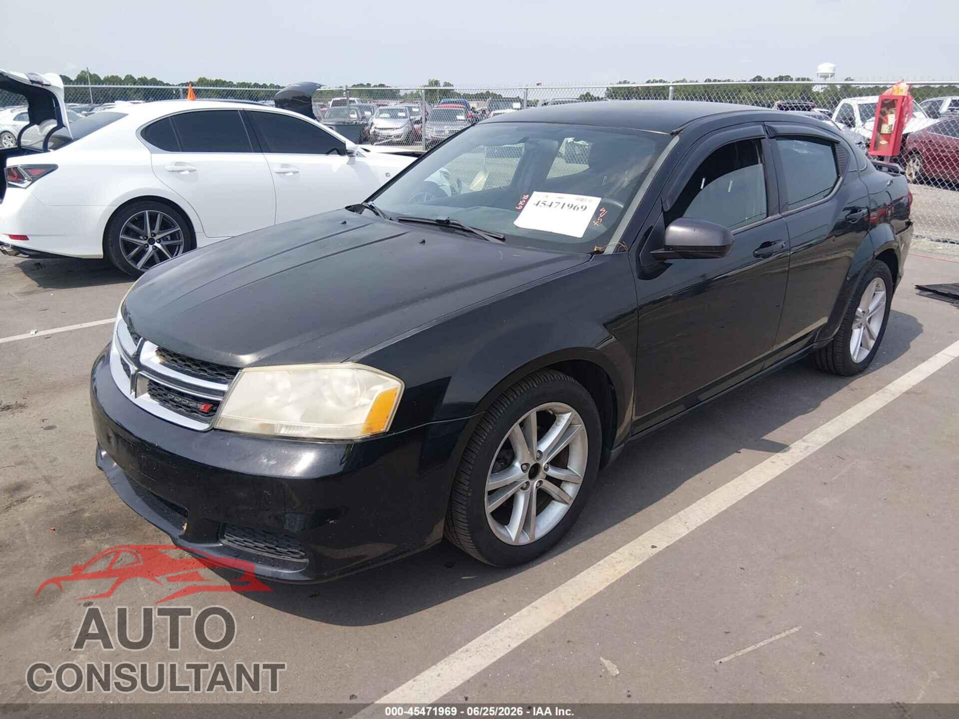 DODGE AVENGER 2012 - 1C3CDZCB4CN253479