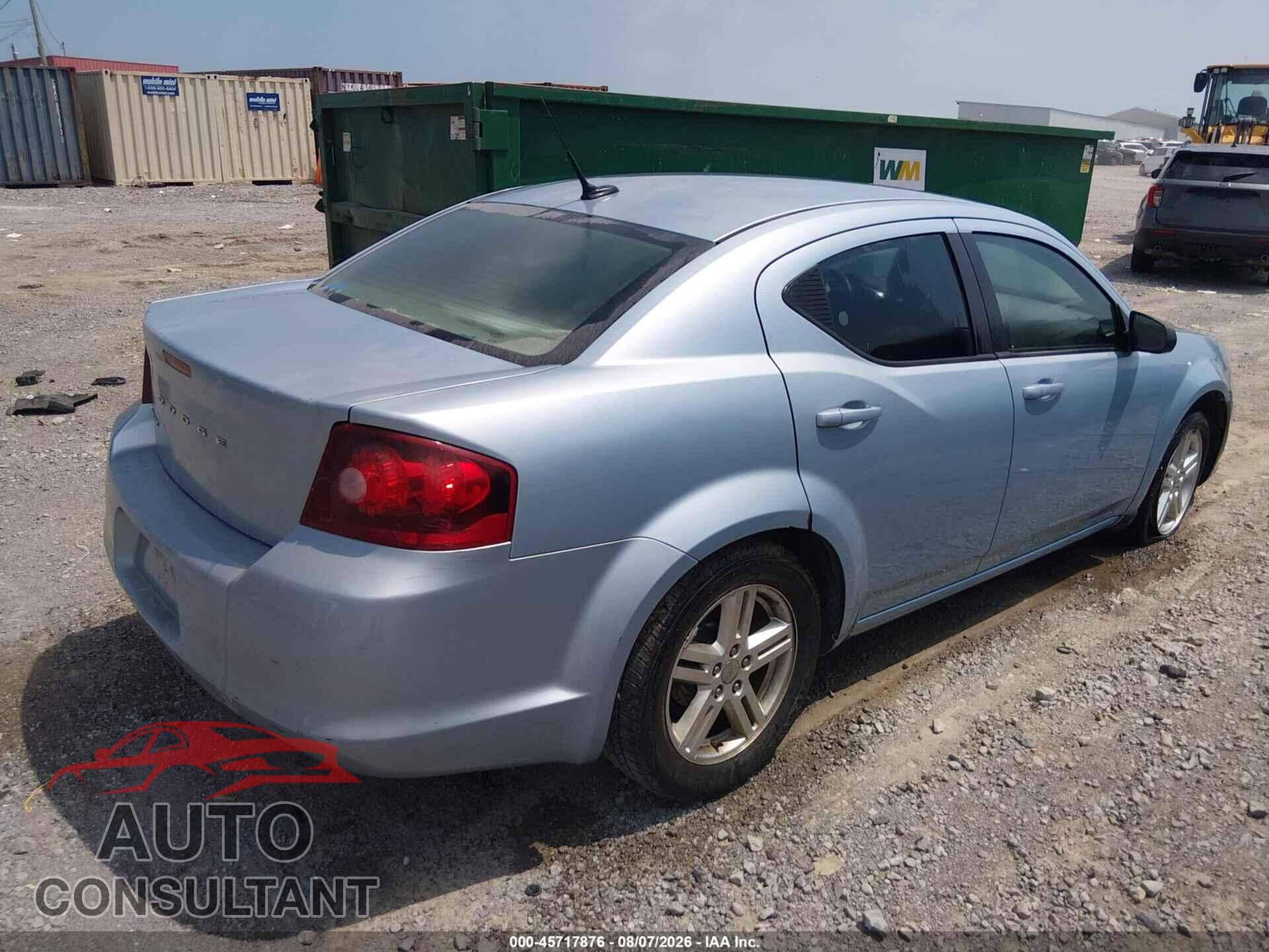 DODGE AVENGER 2013 - 1C3CDZAB6DN700835