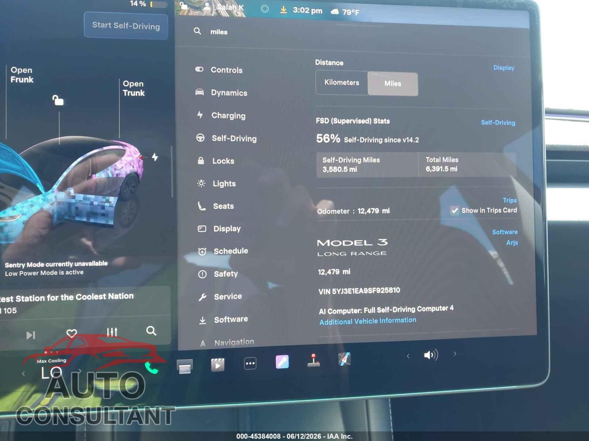 TESLA MODEL 3 2025 - 5YJ3E1EA9SF925810