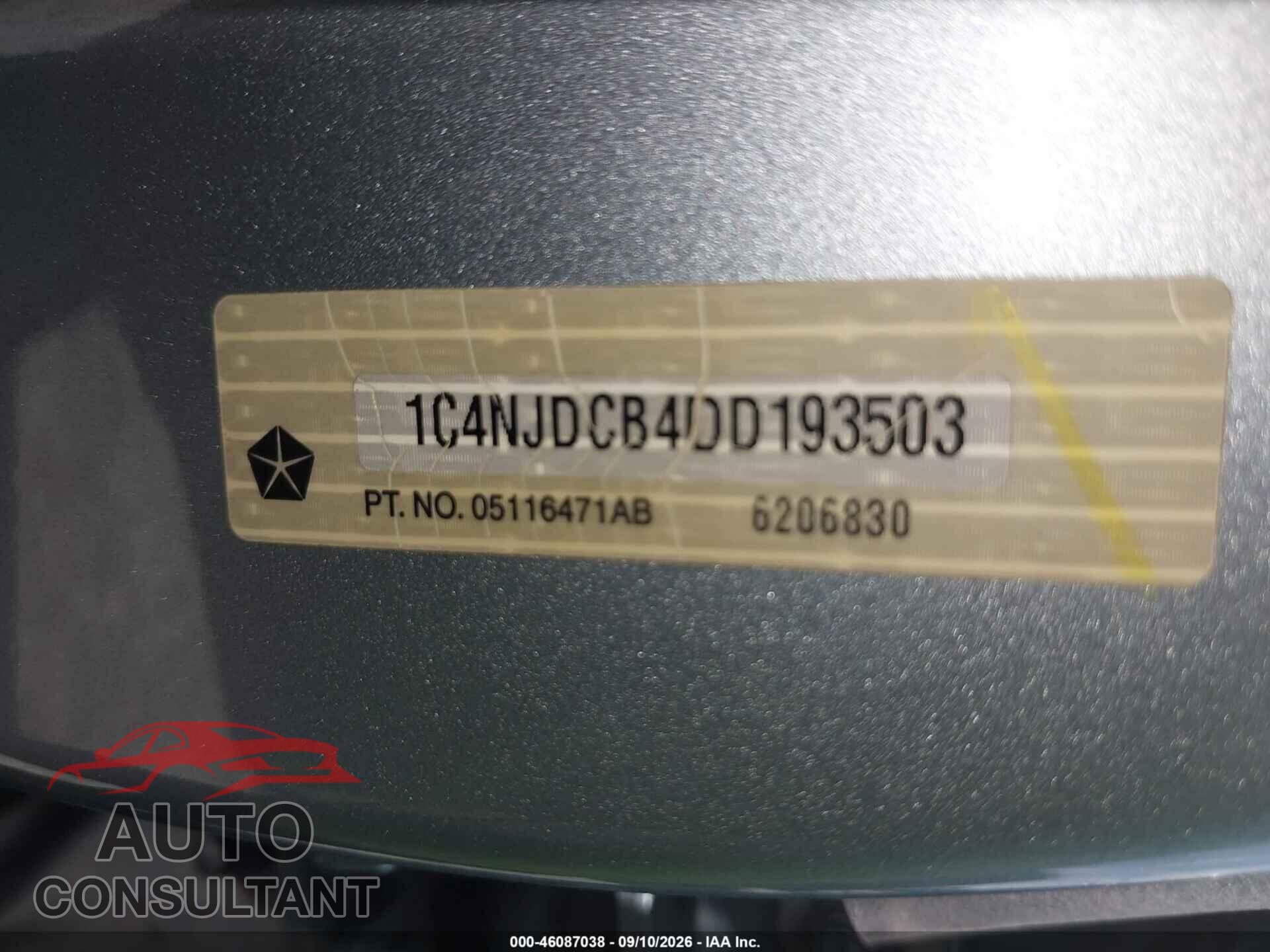 JEEP COMPASS 2013 - 1C4NJDCB4DD193503