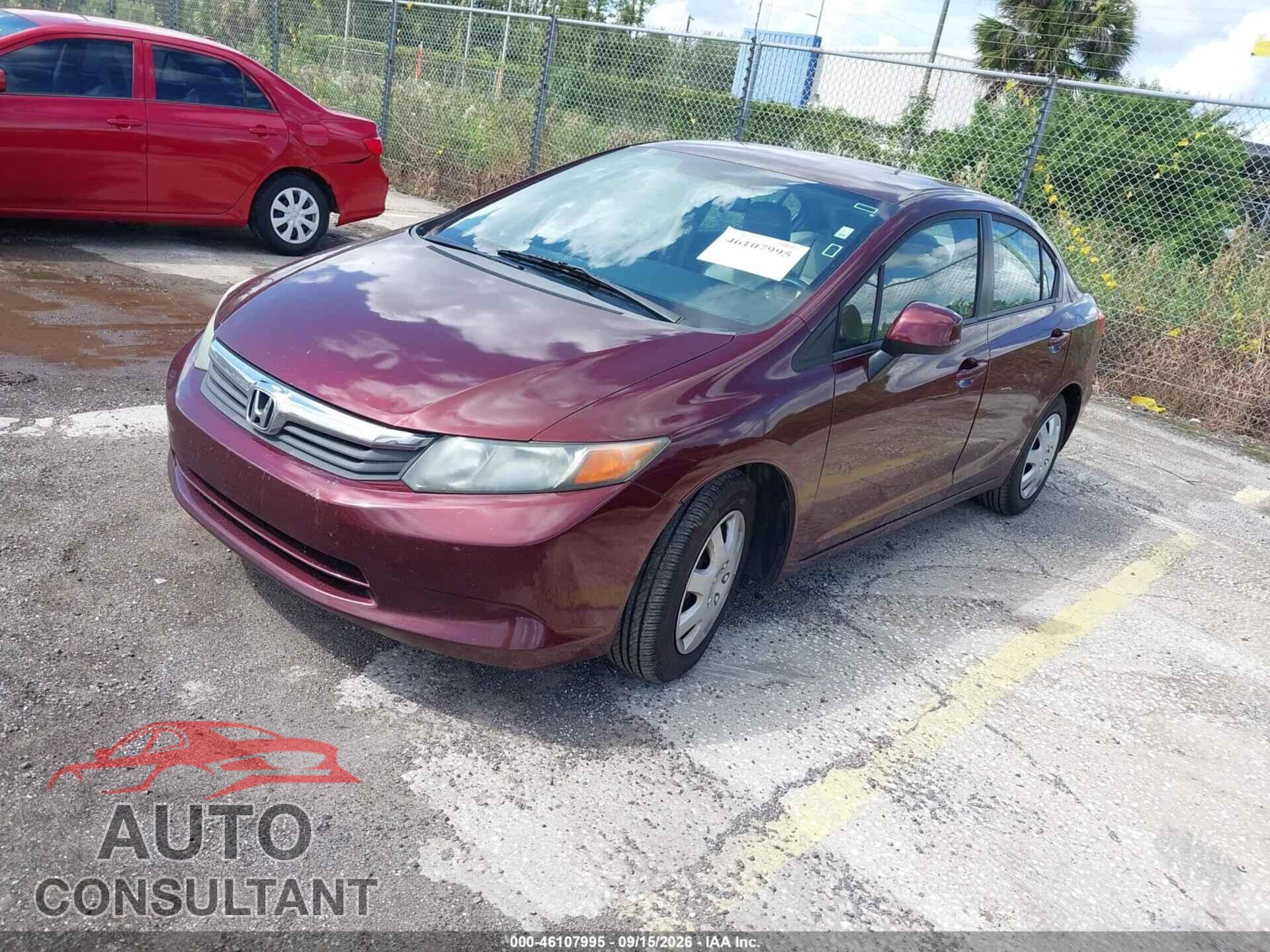 HONDA CIVIC 2012 - 19XFB2F52CE089925
