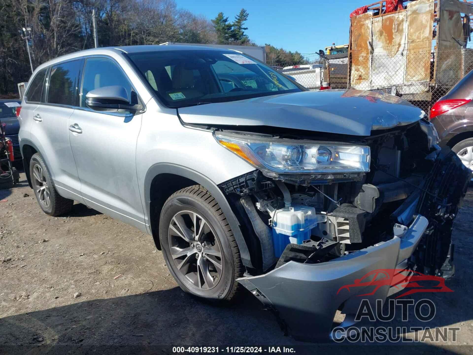 TOYOTA HIGHLANDER 2018 - 5TDBZRFH5JS913450
