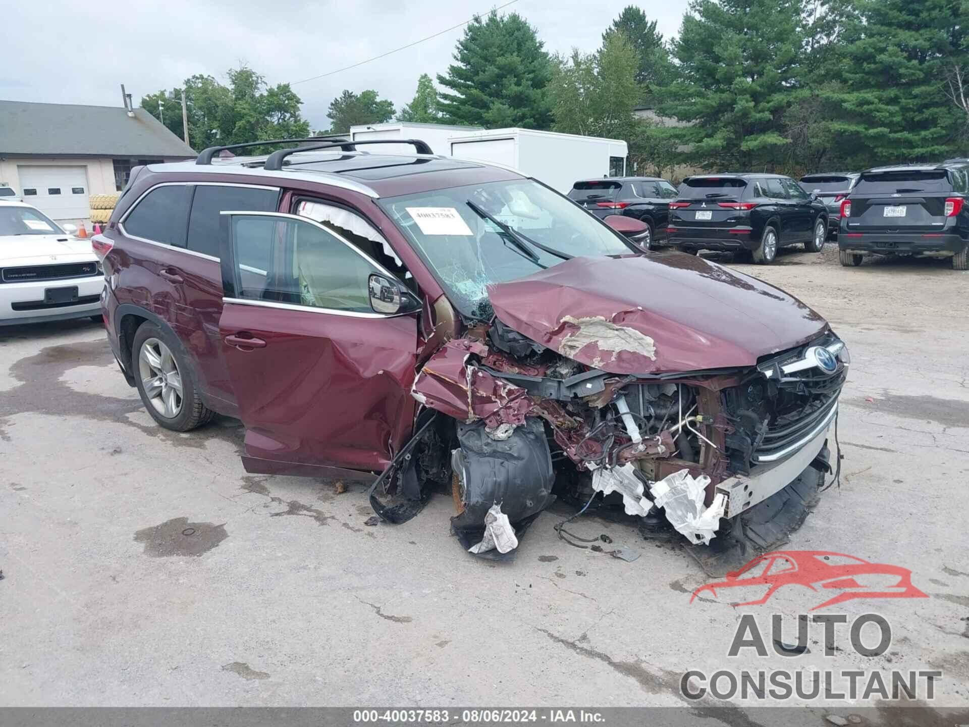 TOYOTA HIGHLANDER HYBRID 2016 - 5TDDCRFH5GS015434