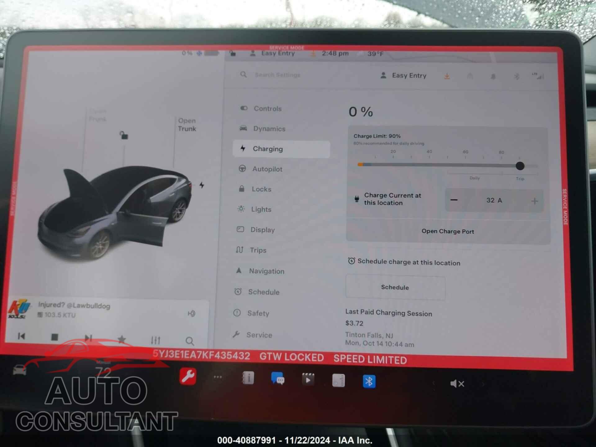 TESLA MODEL 3 2019 - 5YJ3E1EA7KF435432