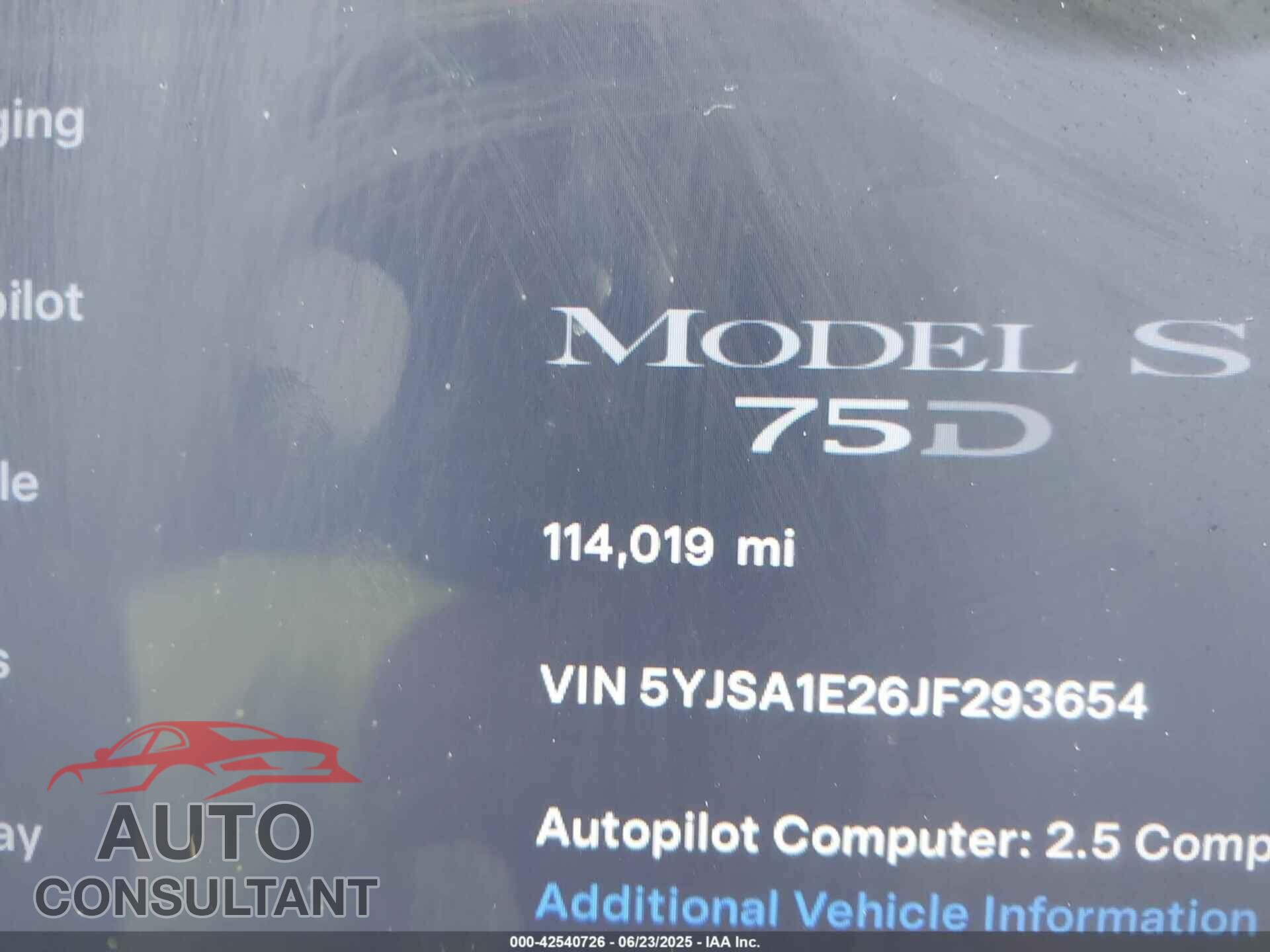TESLA MODEL S 2018 - 5YJSA1E26JF293654