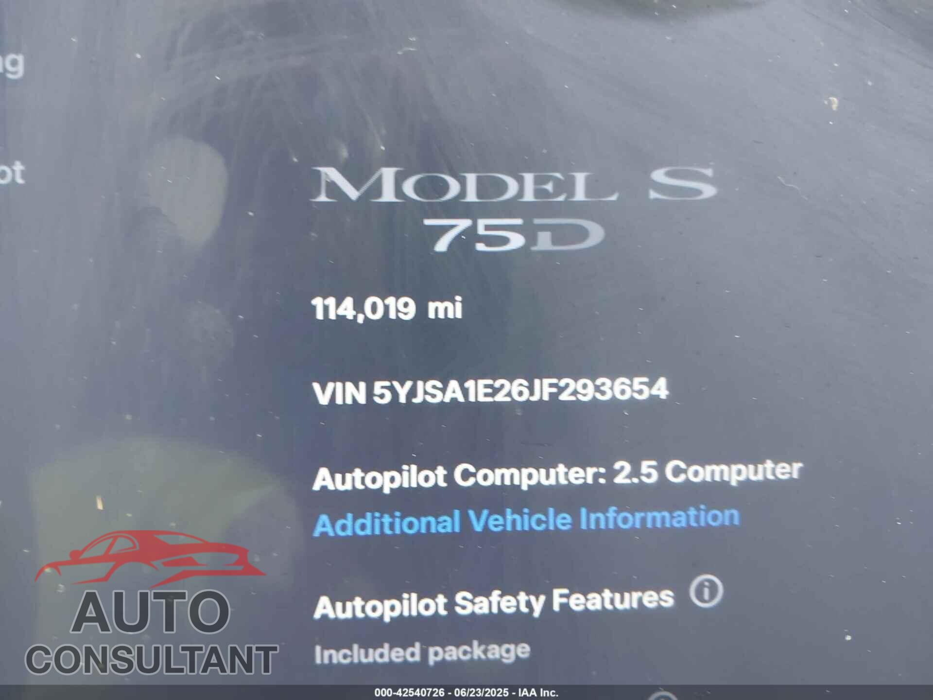 TESLA MODEL S 2018 - 5YJSA1E26JF293654