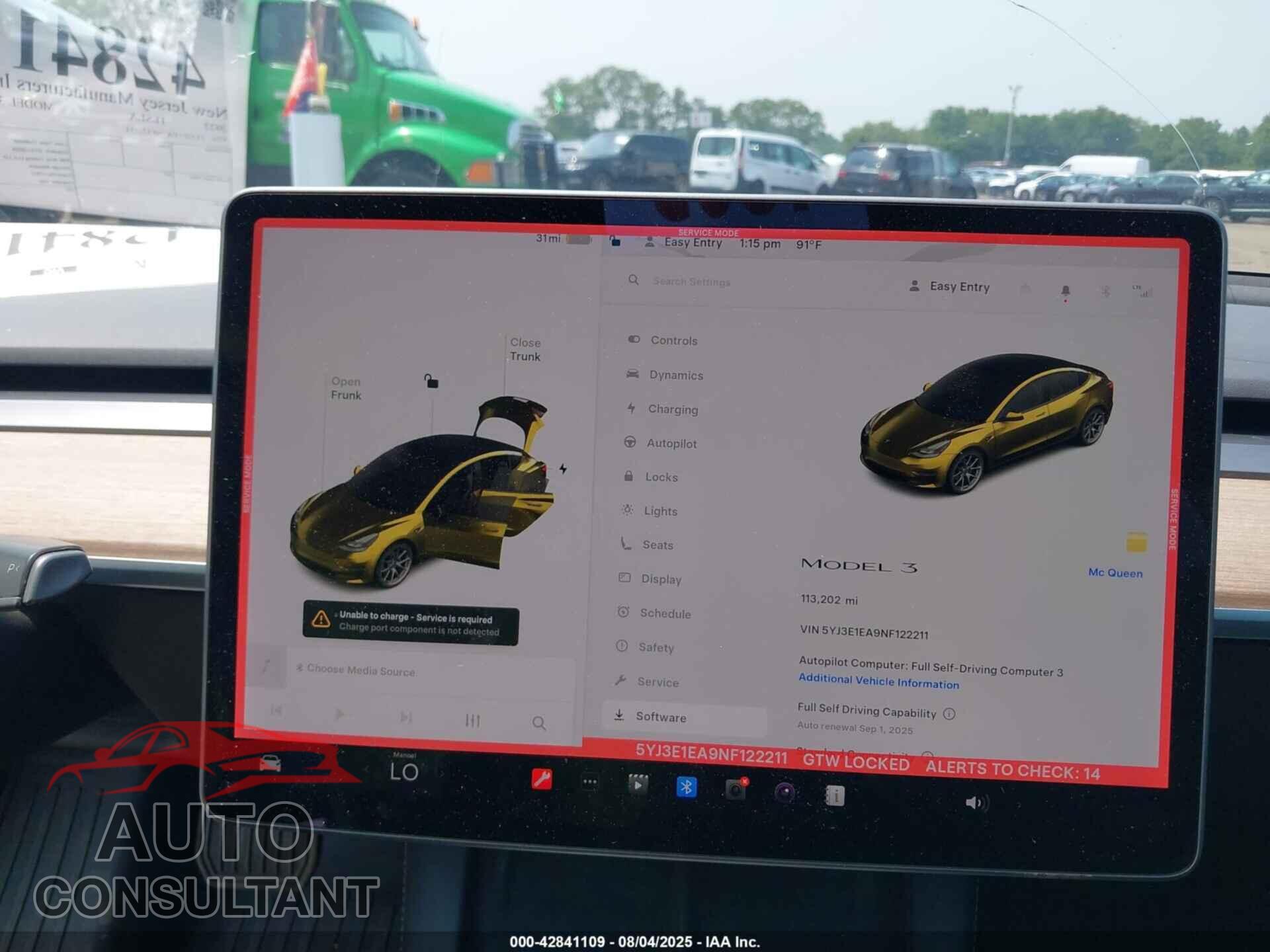 TESLA MODEL 3 2022 - 5YJ3E1EA9NF122211
