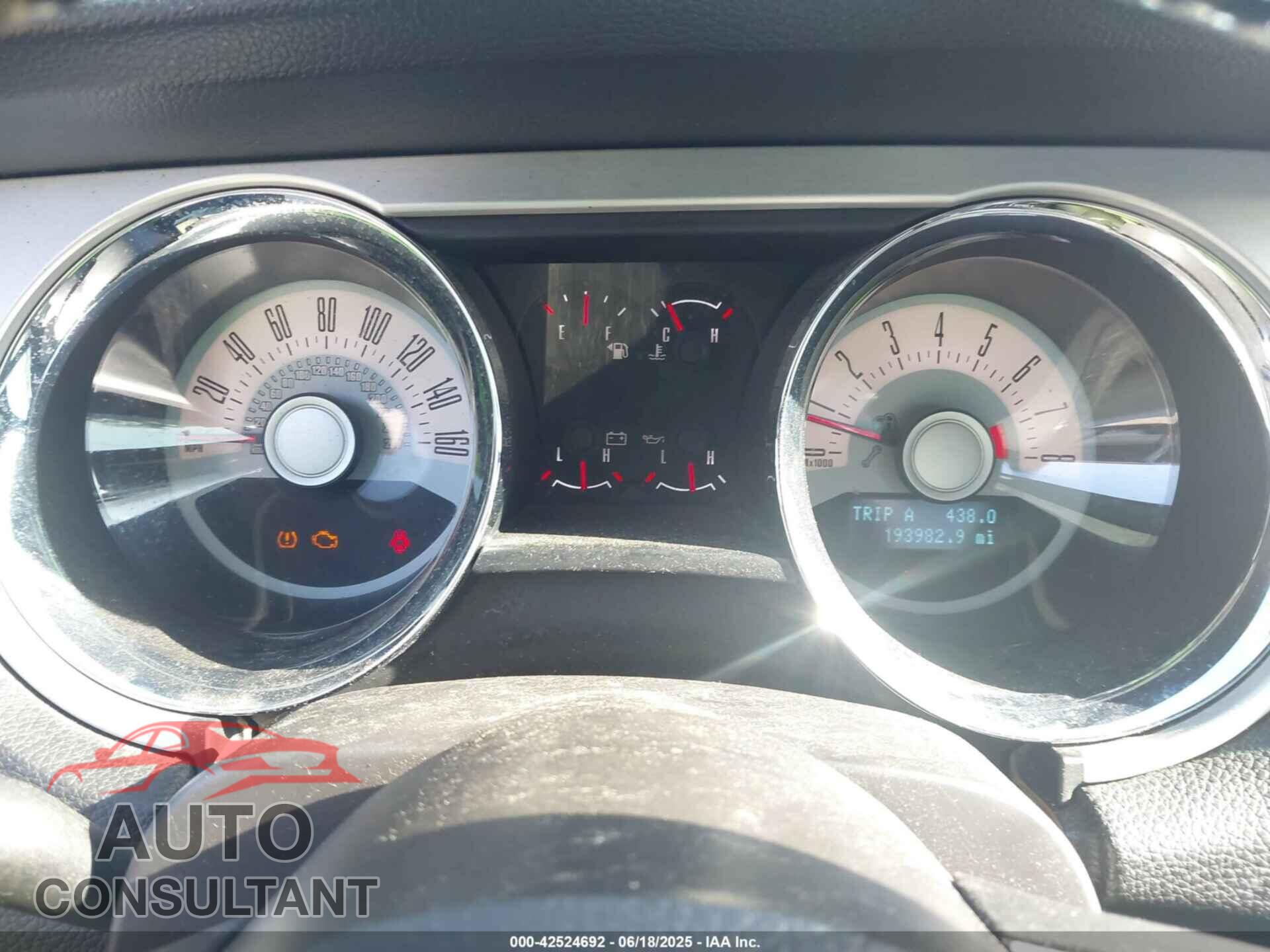 FORD MUSTANG 2012 - 1ZVBP8AMXC5252251