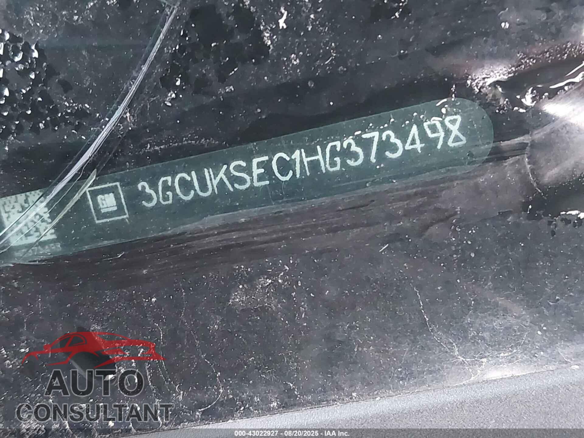 CHEVROLET SILVERADO 1500 2017 - 3GCUKSEC1HG373498