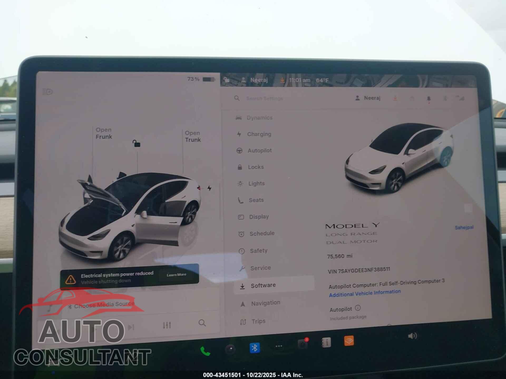 TESLA MODEL Y 2022 - 7SAYGDEE3NF388511