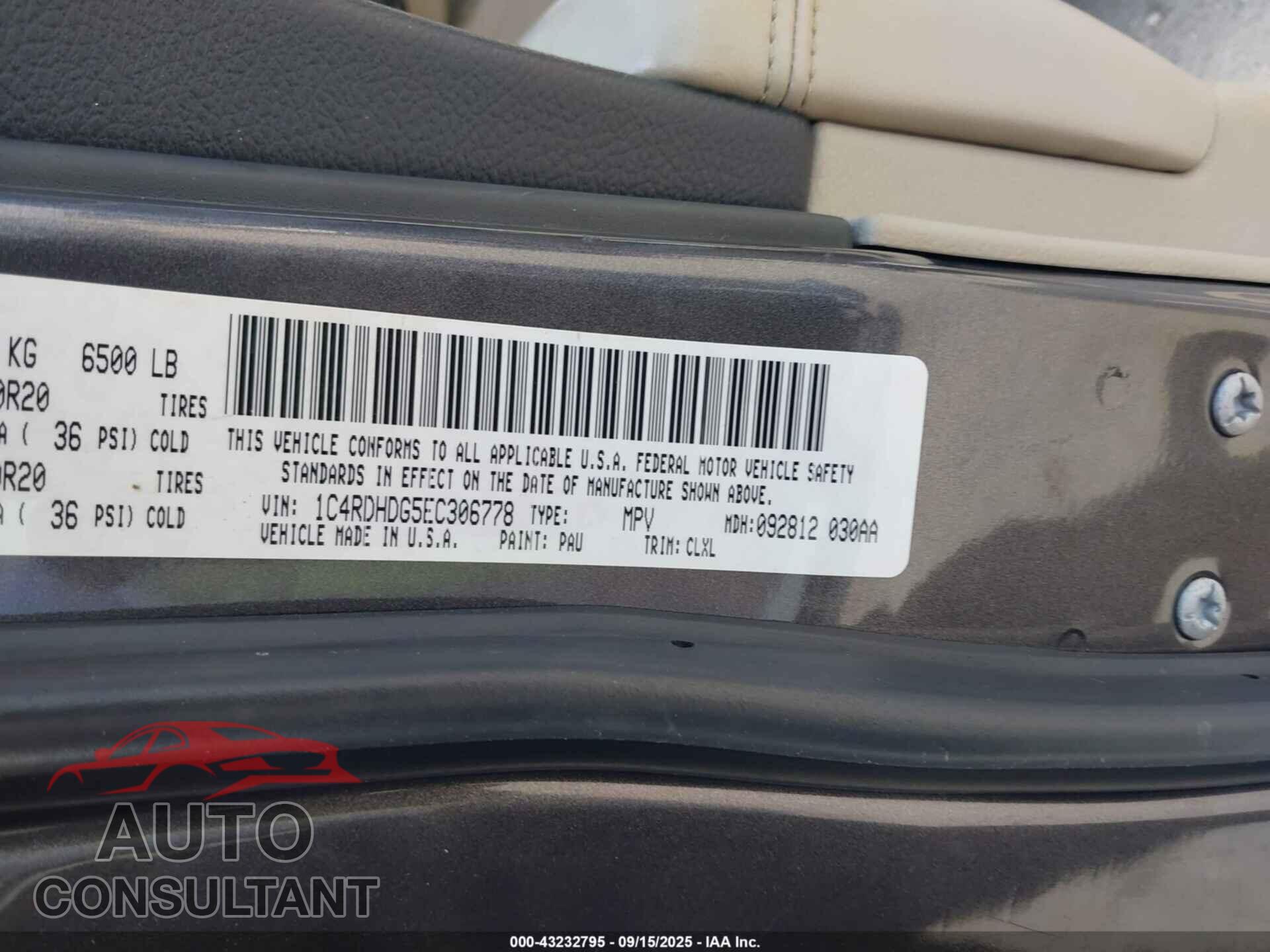 DODGE DURANGO 2014 - 1C4RDHDG5EC306778
