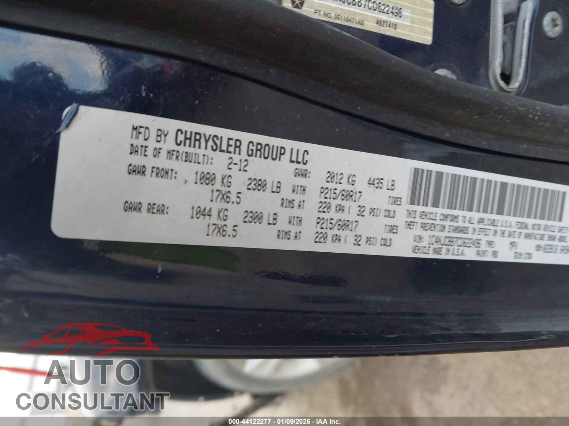 JEEP COMPASS 2012 - 1C4NJCBB7CD622496
