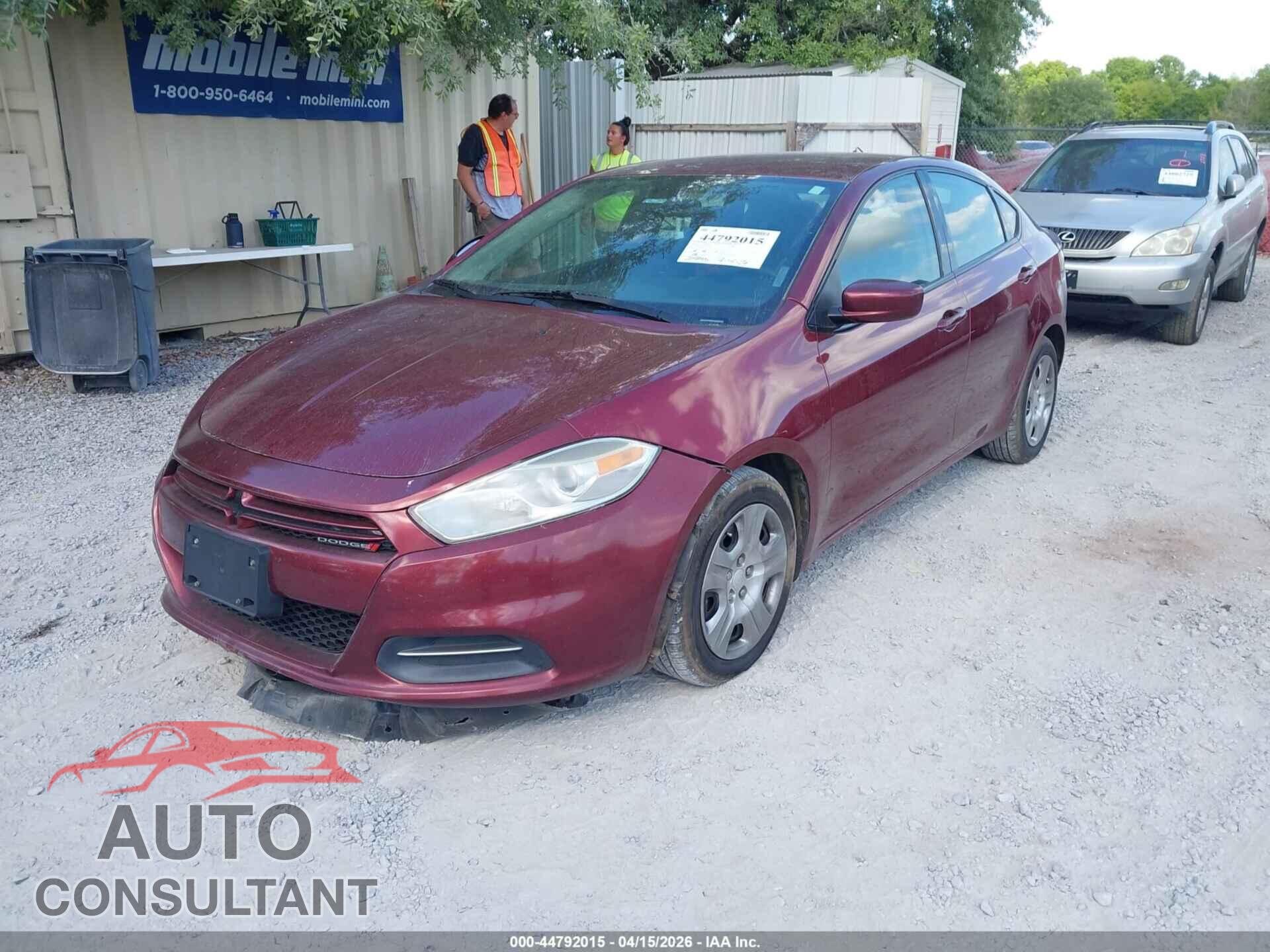 DODGE DART 2015 - 1C3CDFAA5FD252618
