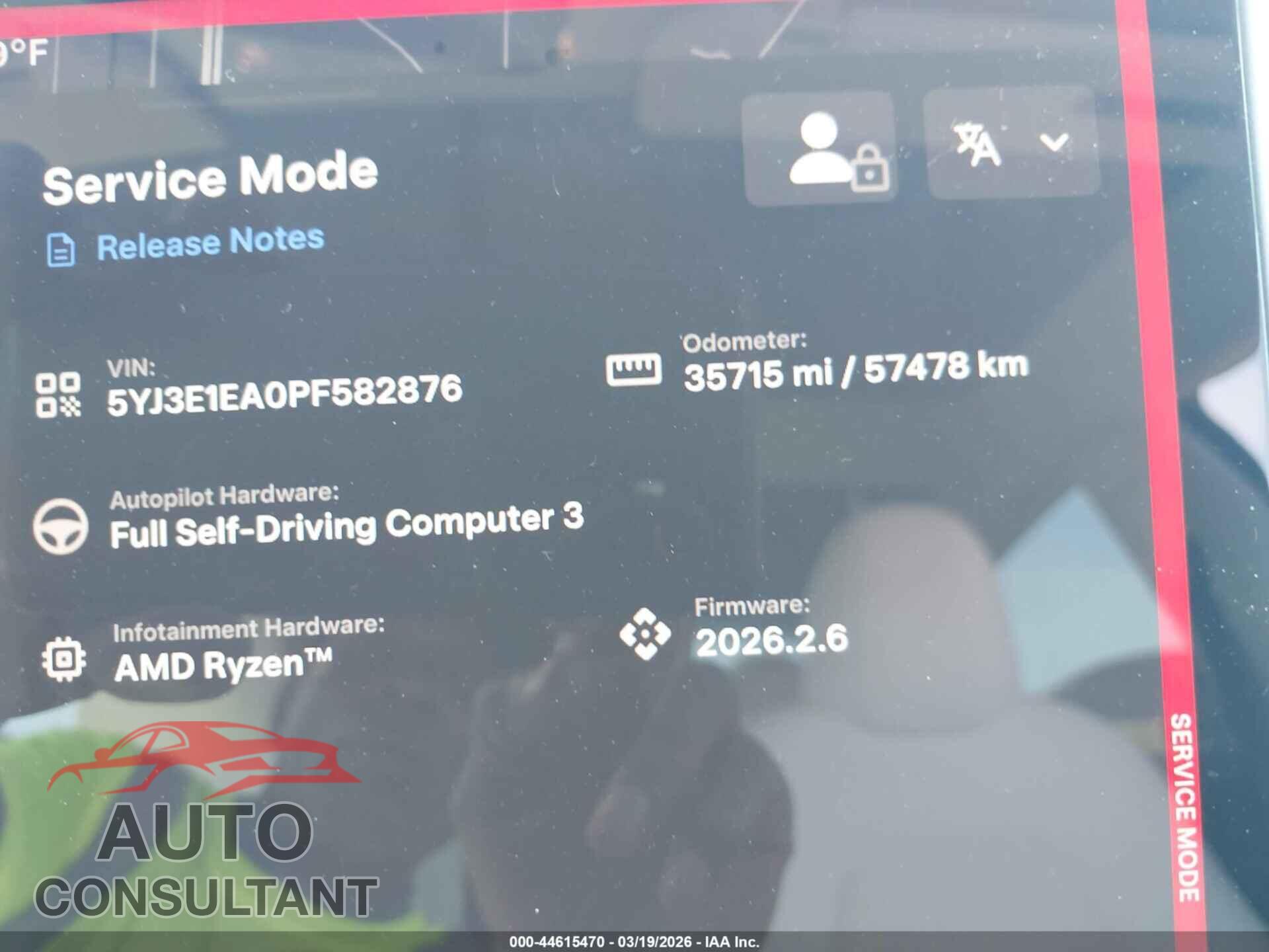 TESLA MODEL 3 2023 - 5YJ3E1EA0PF582876
