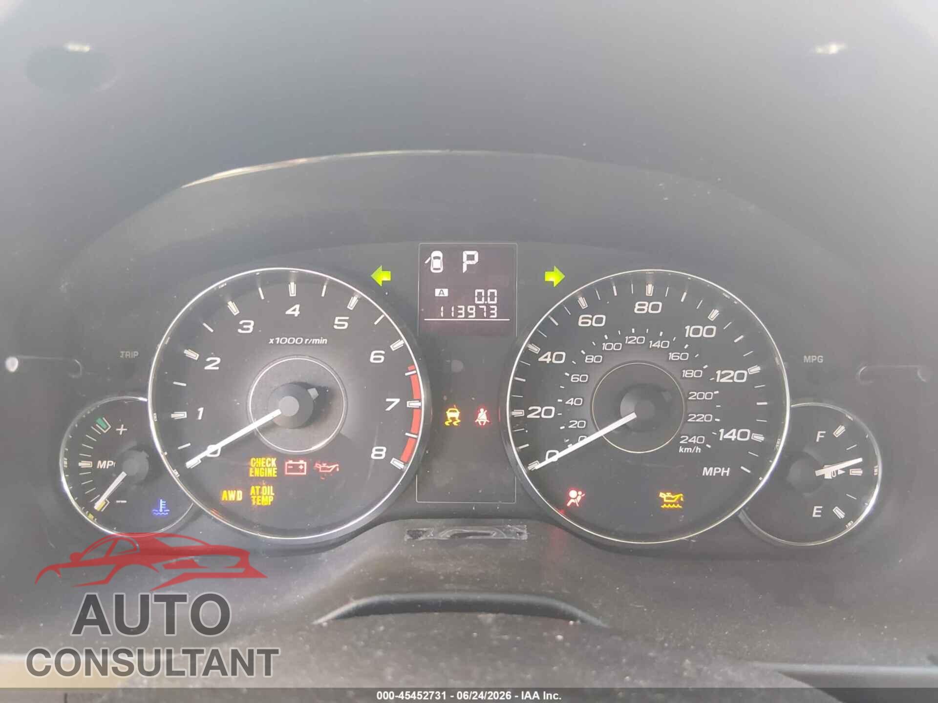 SUBARU OUTBACK 2012 - 4S4BRBCC7C3255047