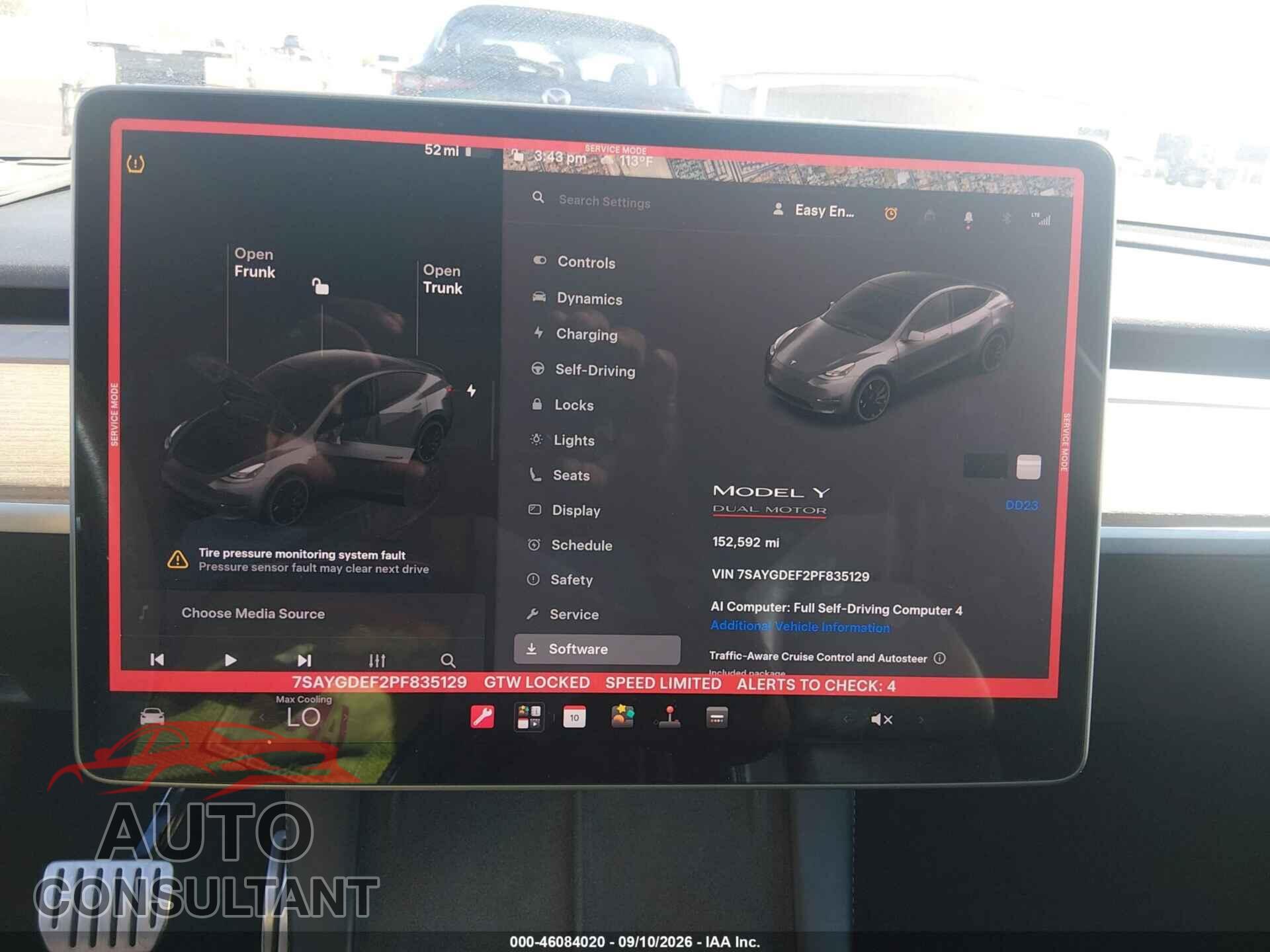 TESLA MODEL Y 2023 - 7SAYGDEF2PF835129