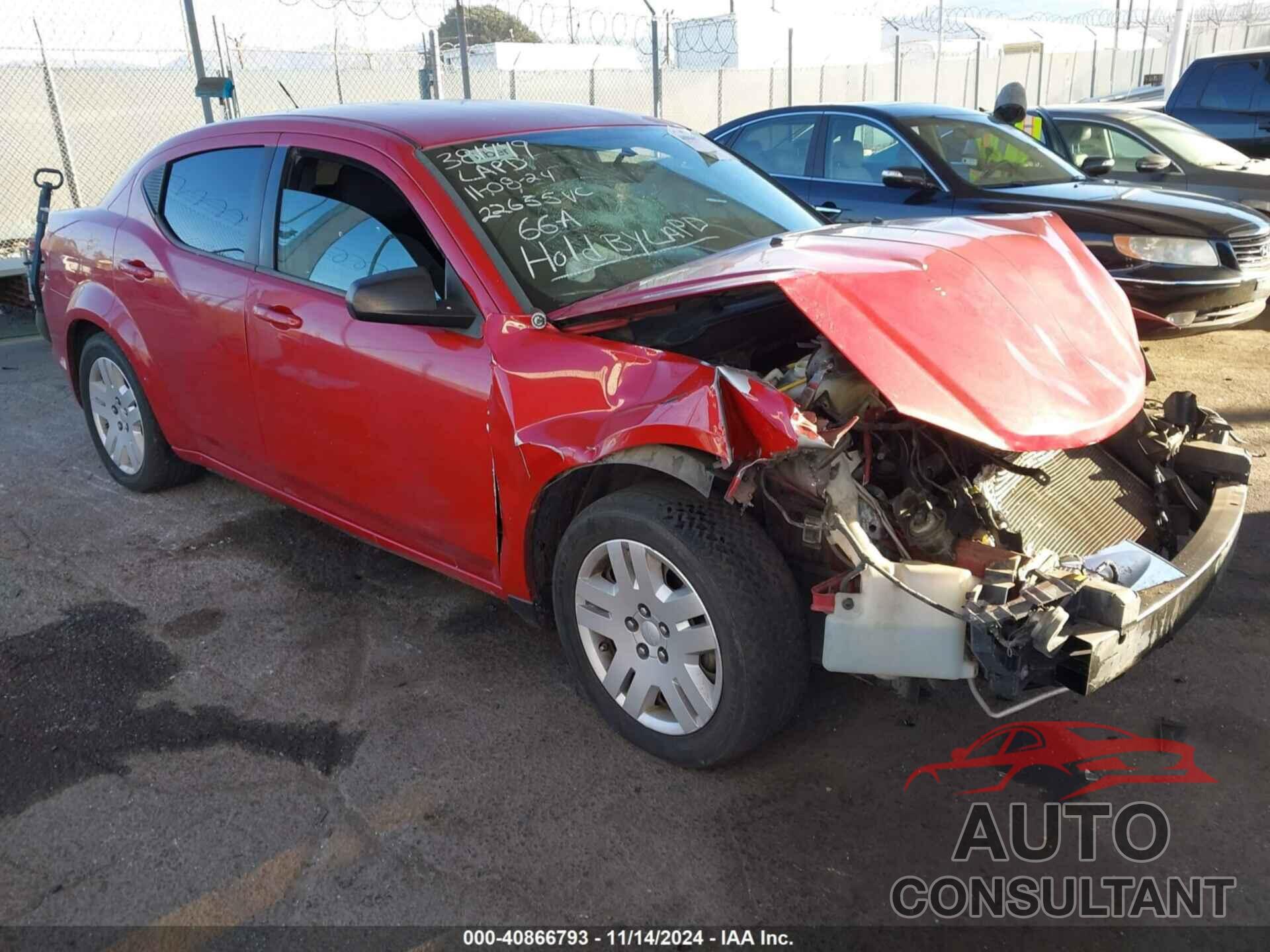 DODGE AVENGER 2013 - 1C3CDZAB7DN518707