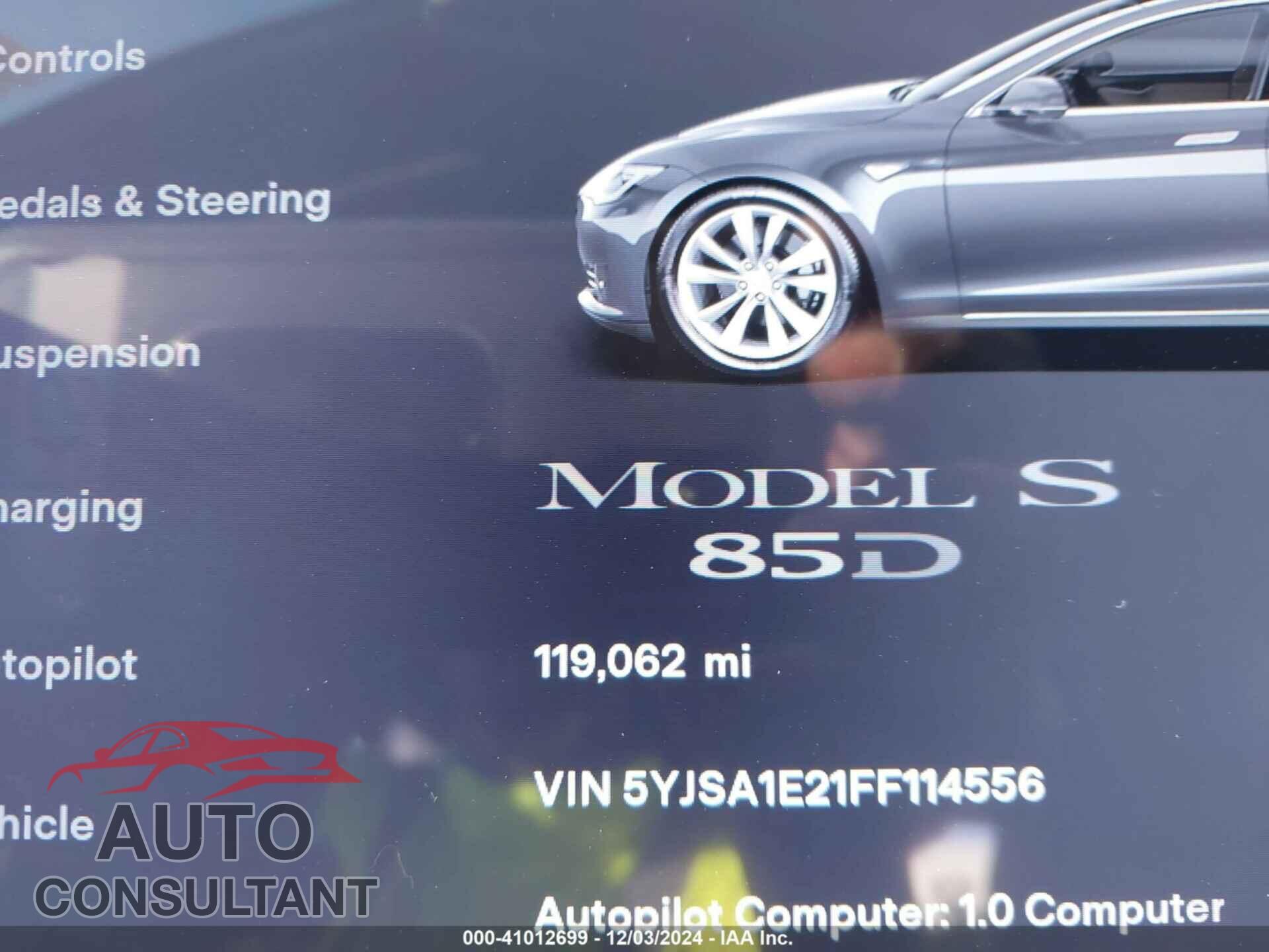 TESLA MODEL S 2015 - 5YJSA1E21FF114556