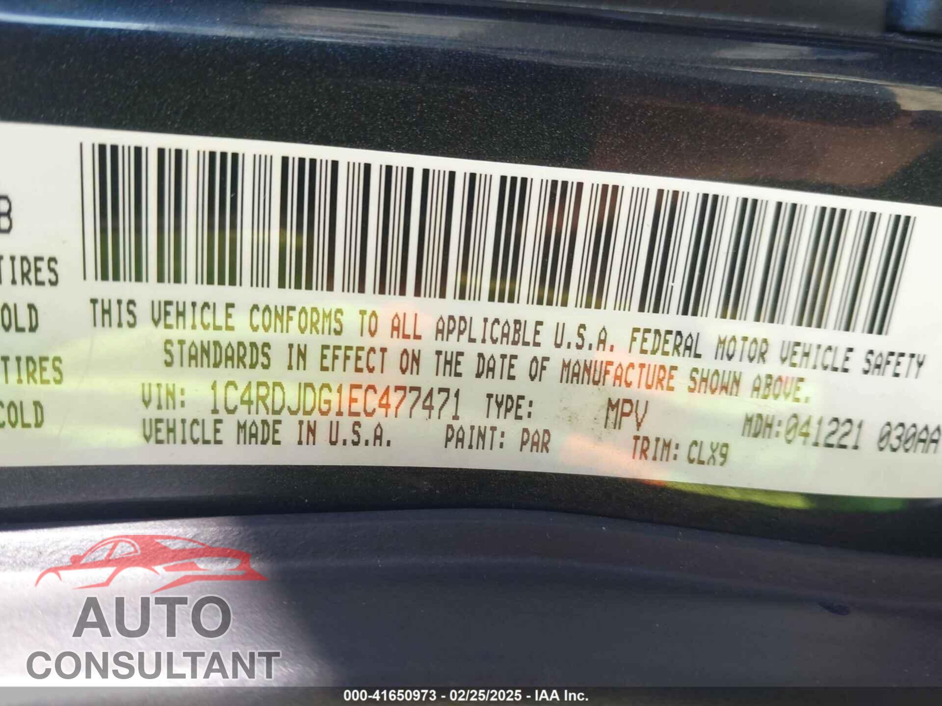 DODGE DURANGO 2014 - 1C4RDJDG1EC477471