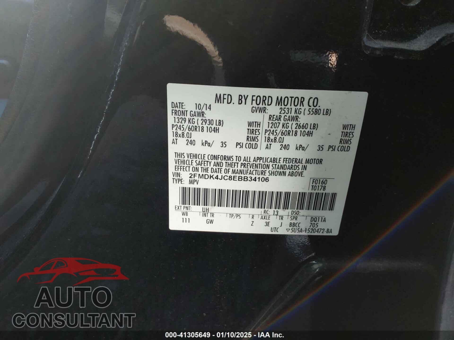 FORD EDGE 2014 - 2FMDK4JC8EBB34106