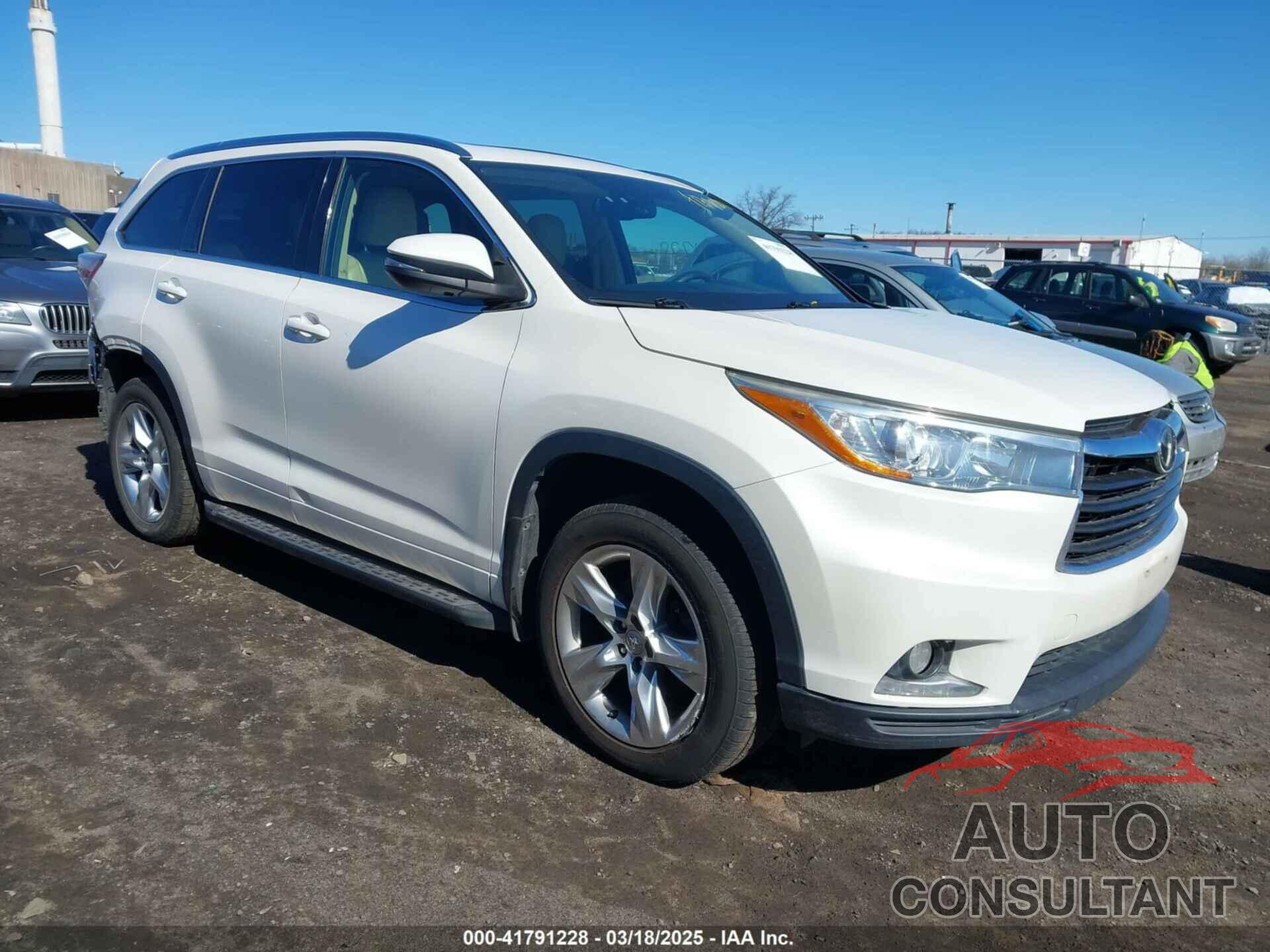 TOYOTA HIGHLANDER 2015 - 5TDDKRFH0FS103616