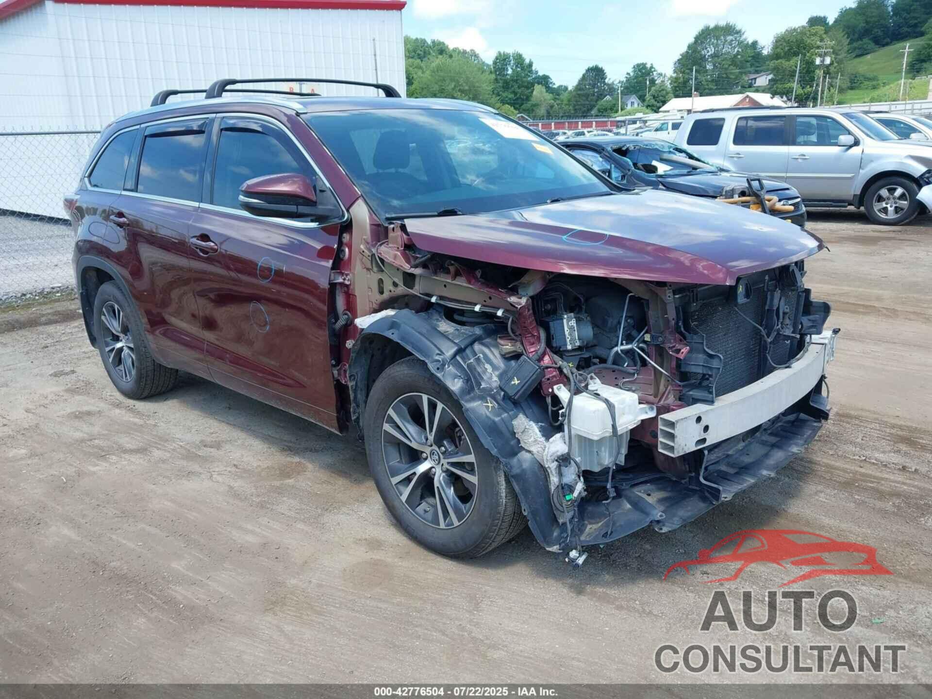 TOYOTA HIGHLANDER 2016 - 5TDJKRFH7GS313330
