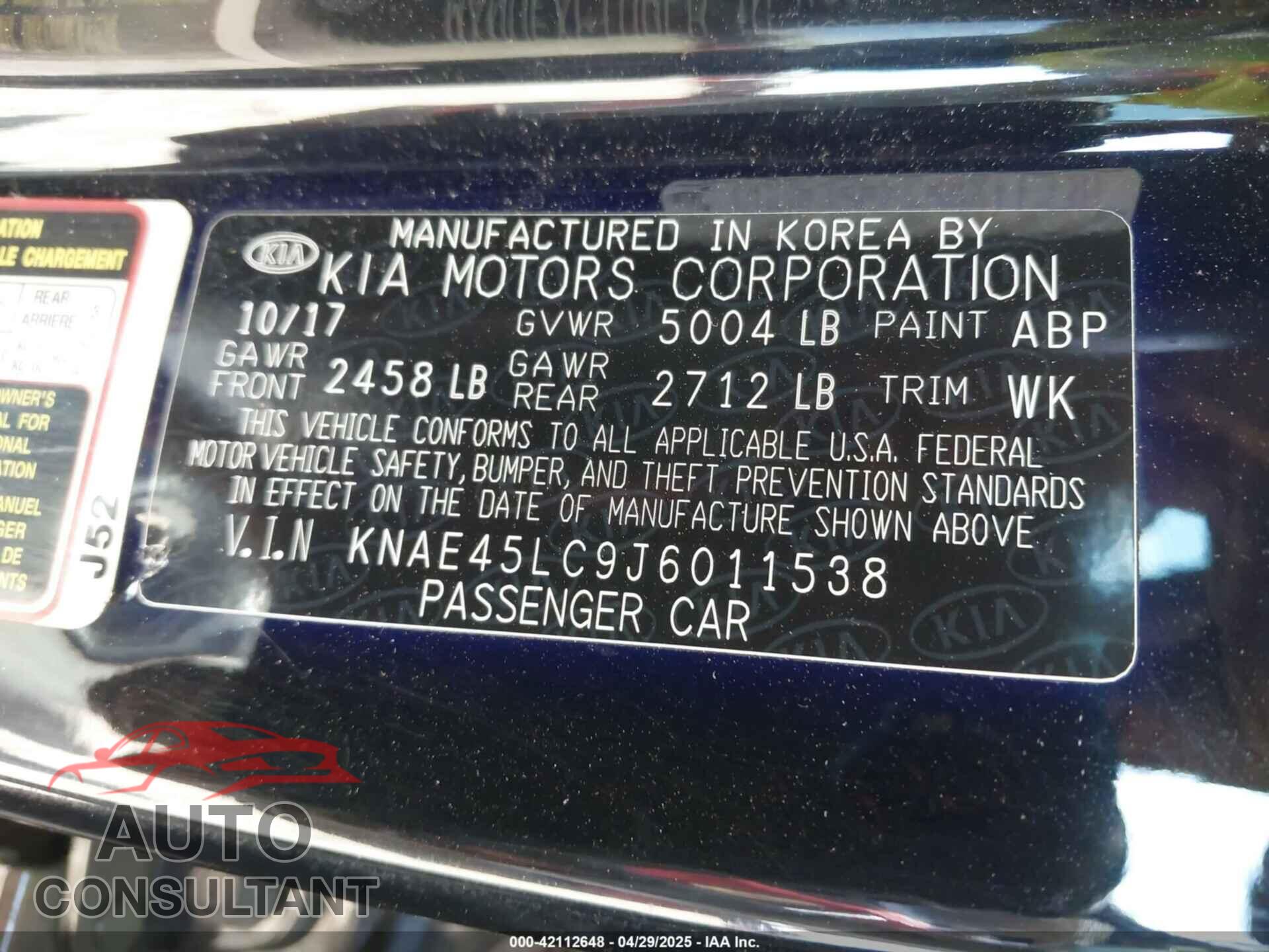 KIA STINGER 2018 - KNAE45LC9J6011538